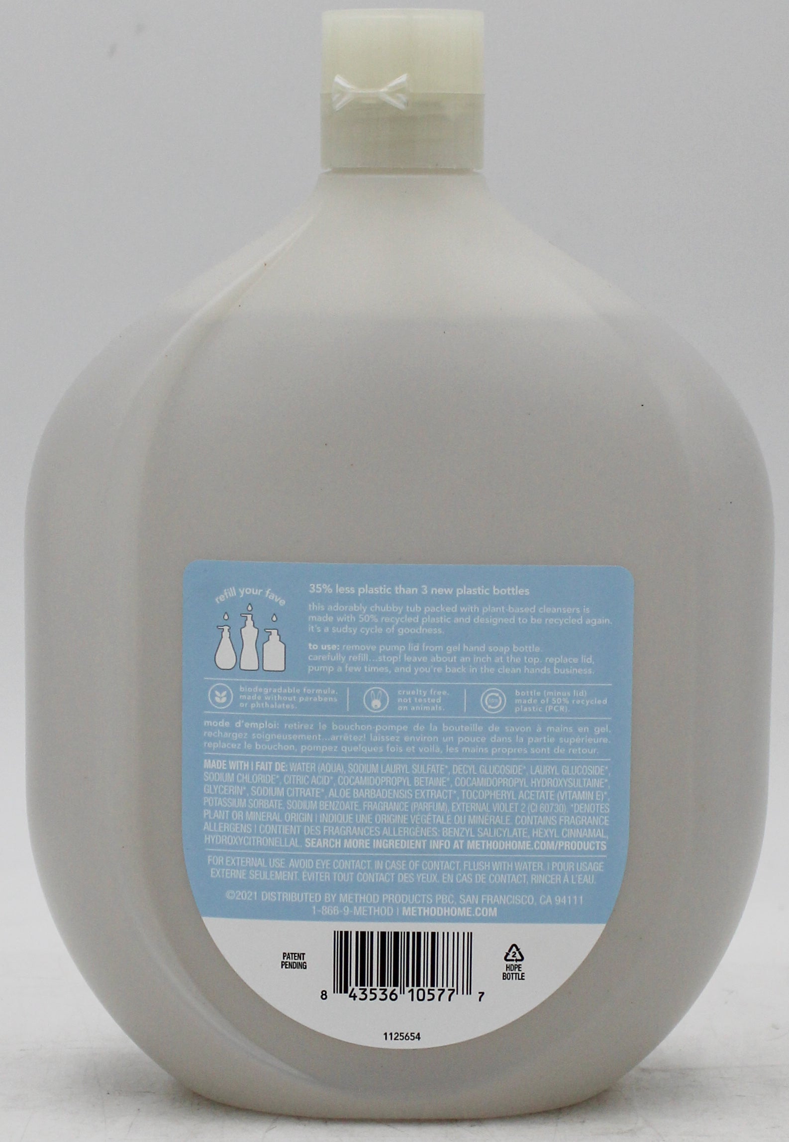 SP METHOD GEL HAND WASH REFILL 1 L 34oz SWEET WATER