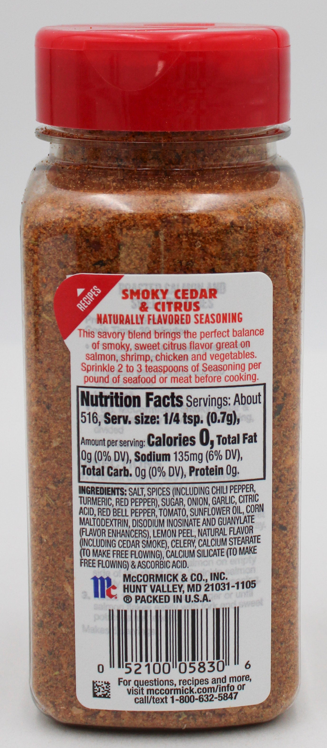 MCCORMICK SMOKY CEDAR & CITRUS SEASONING  12.75 Oz BB 11/23/26