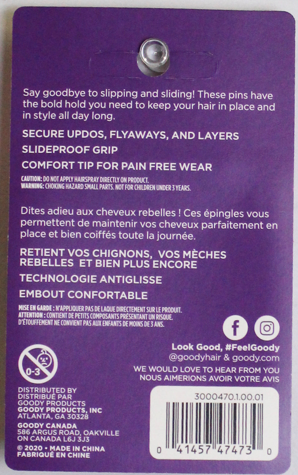 GOODY BOBBY PINS BROWN 100ct NI