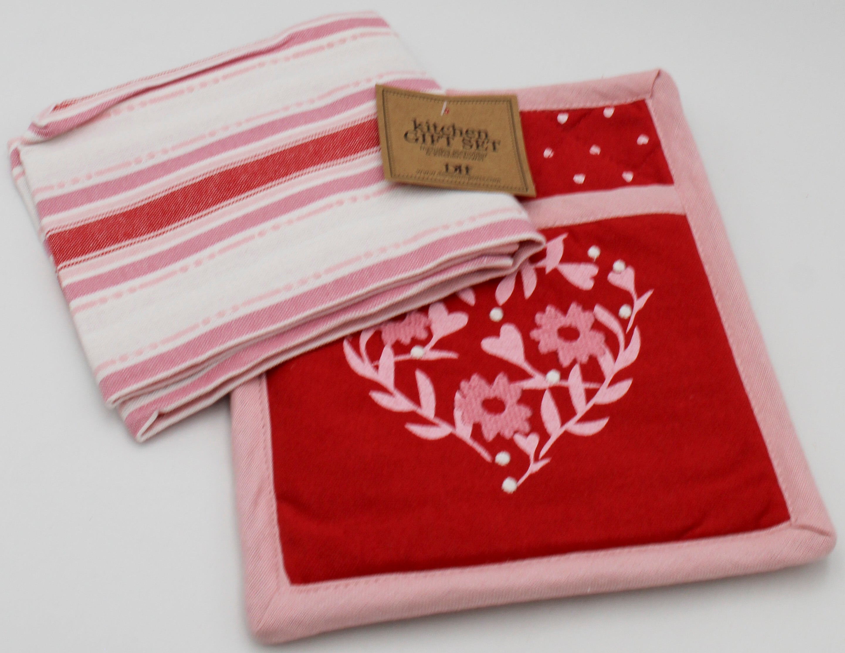 2PC GIFT SET - POTHOLDER AND DISHTOWEL - ALL MY HEART
