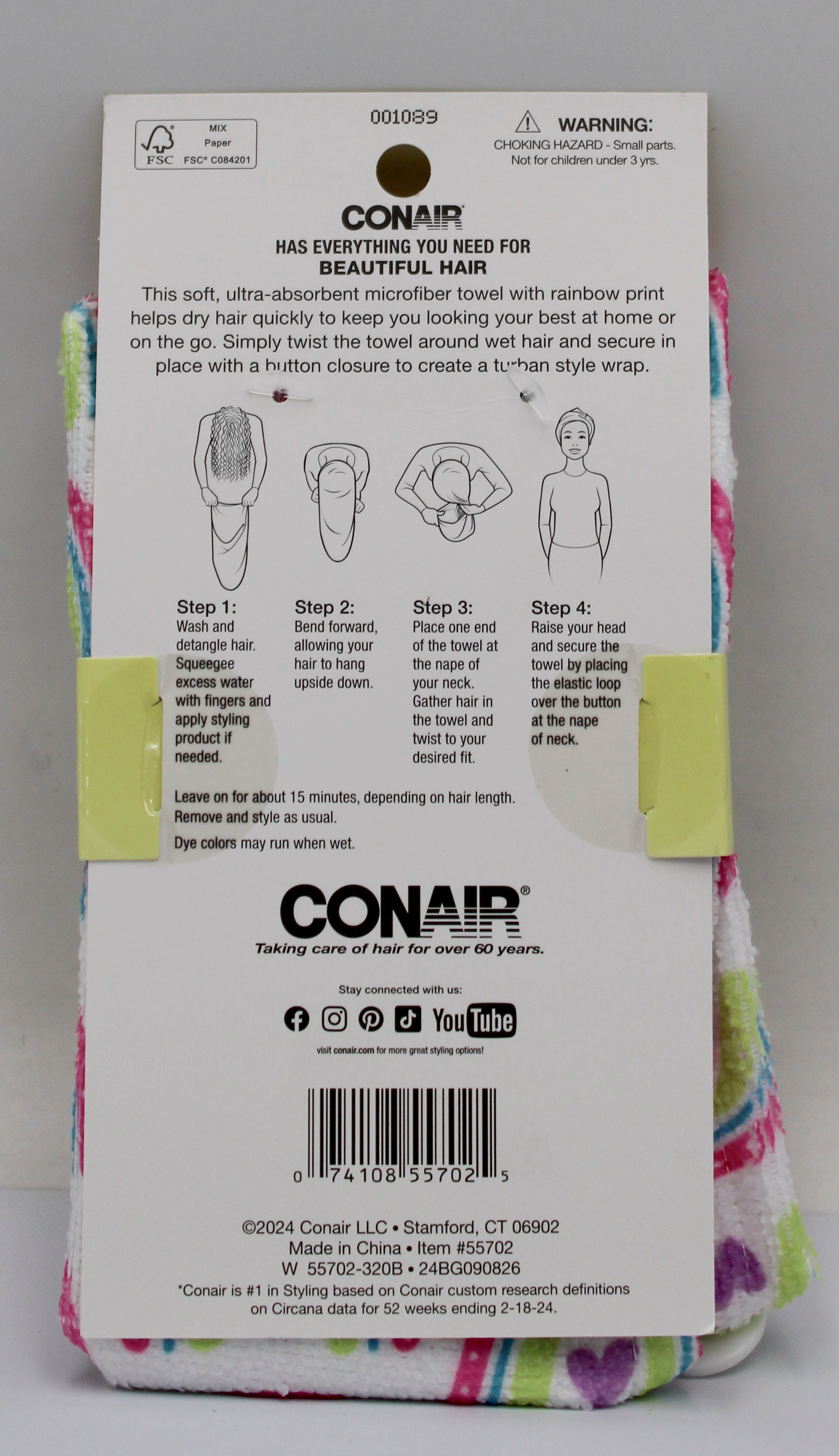 CONAIR KIDS HAIR TOWEL NI