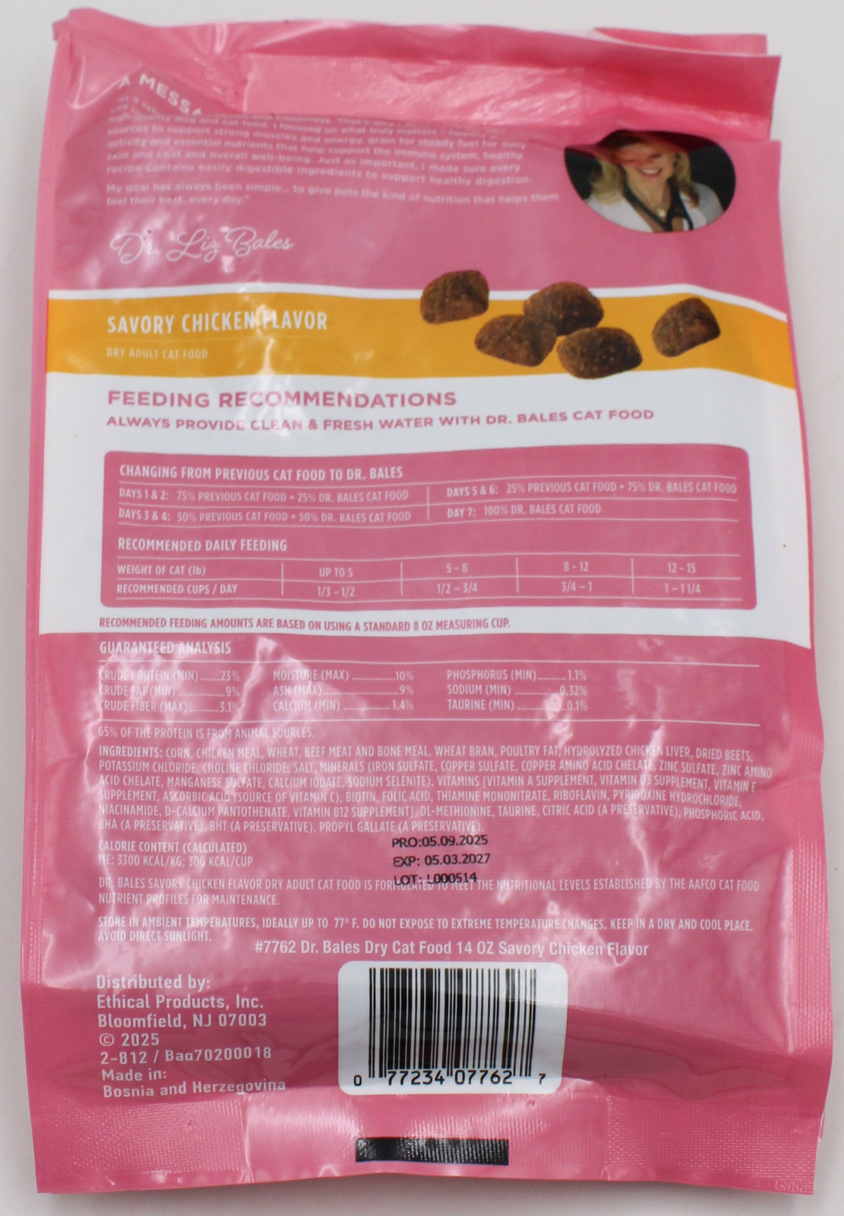 DR.BALES DRY CAT FOOD CHICKEN FLAVOR 14oz. EXP 3/05/2027