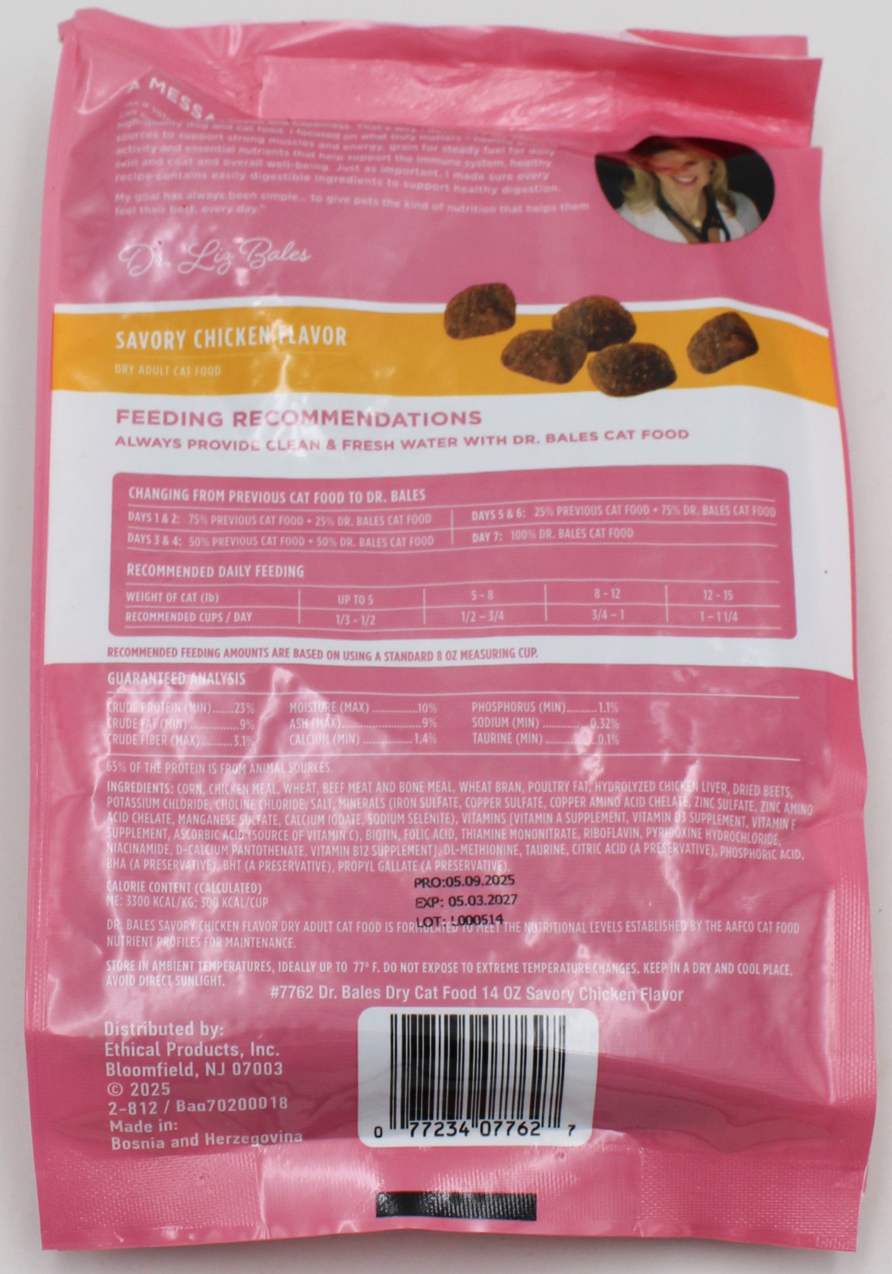 DR.BALES DRY CAT FOOD CHICKEN FLAVOR 14oz. EXP 3/05/2027