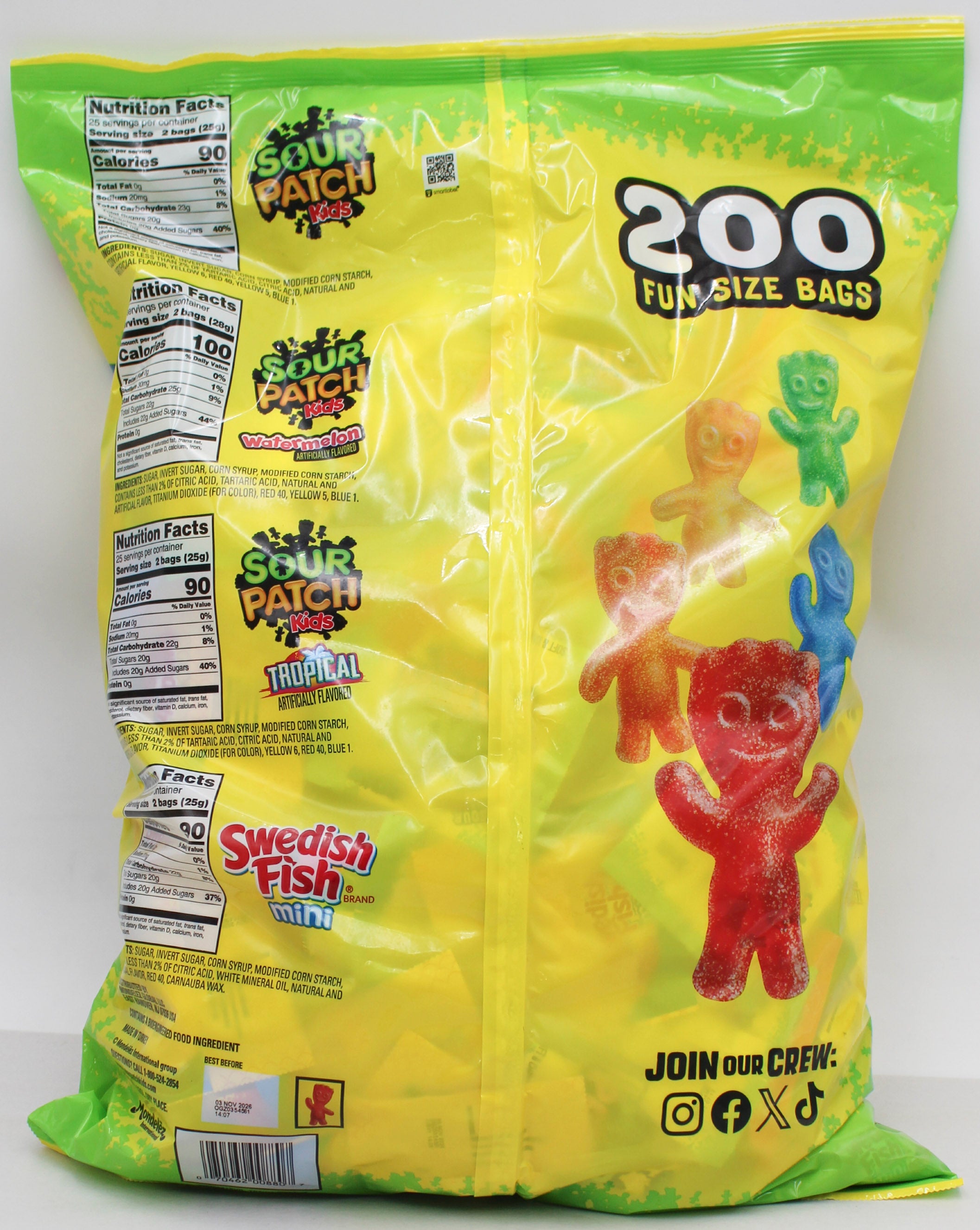 SOUR PATCH SWEDISH FISH VARIETY BAG BB 11/3/26