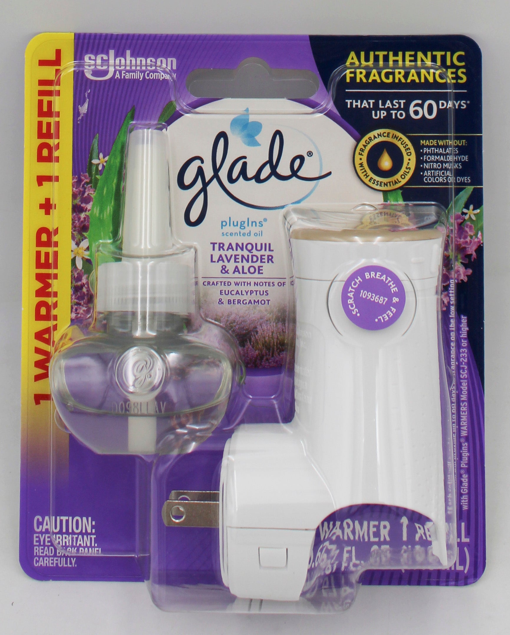 SP GLADE PLUGINS SCENTED OIL TRANQUIL LAVENDER & ALOE 1 WARMER & 1 REFILL 0.67floz