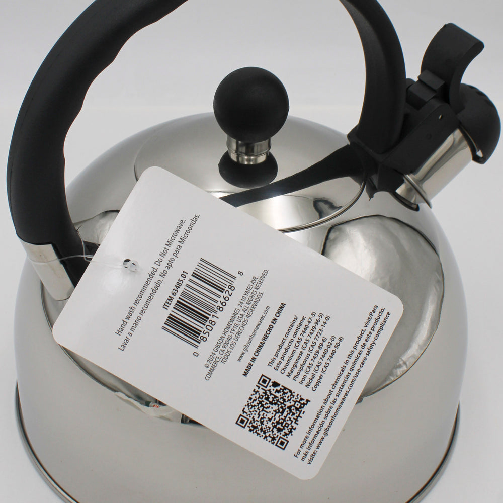 GIBSON HOME 2.25qt STAINLESS STEEL TEA KETTLE NI
