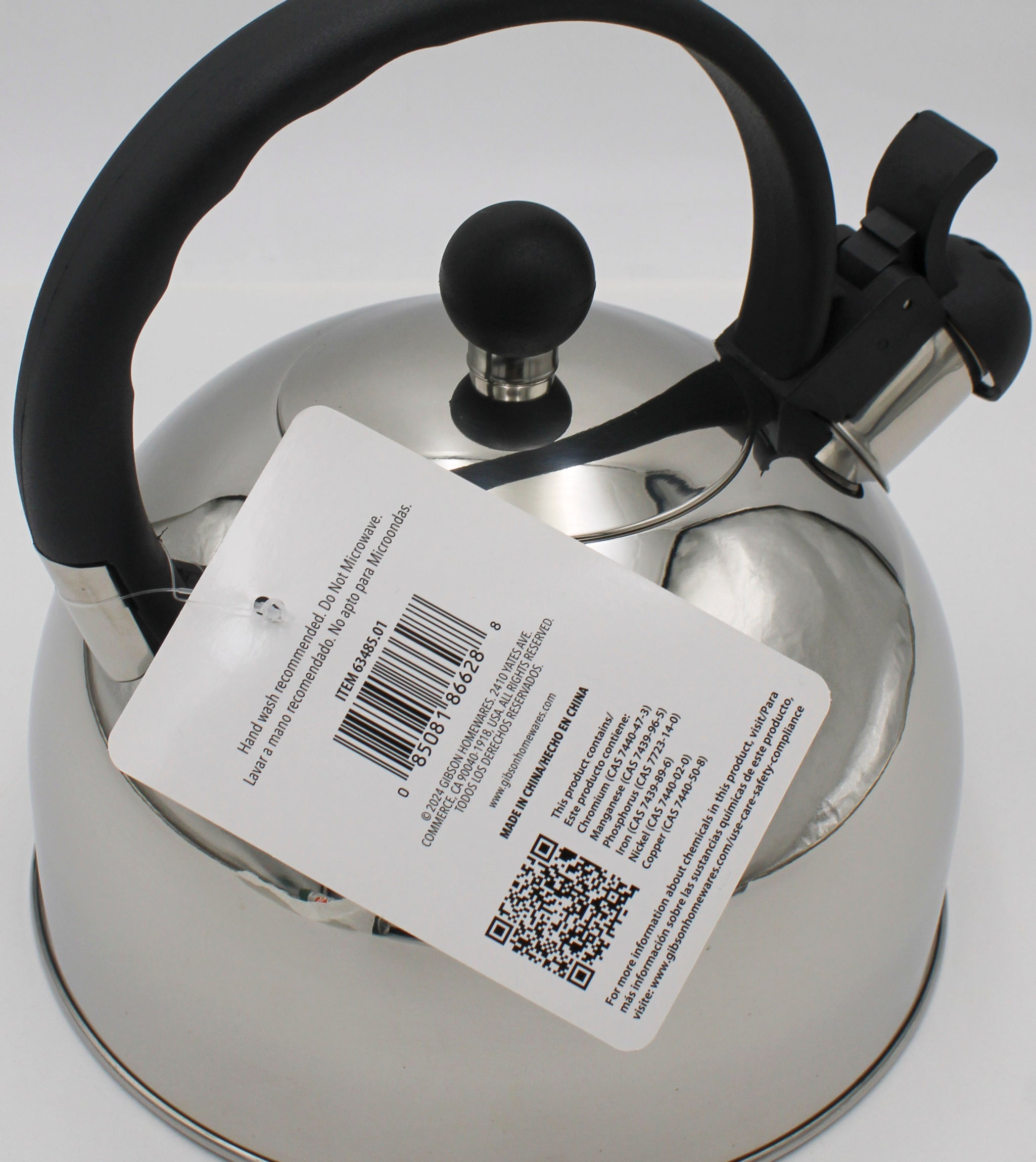 GIBSON HOME 2.25qt STAINLESS STEEL TEA KETTLE NI