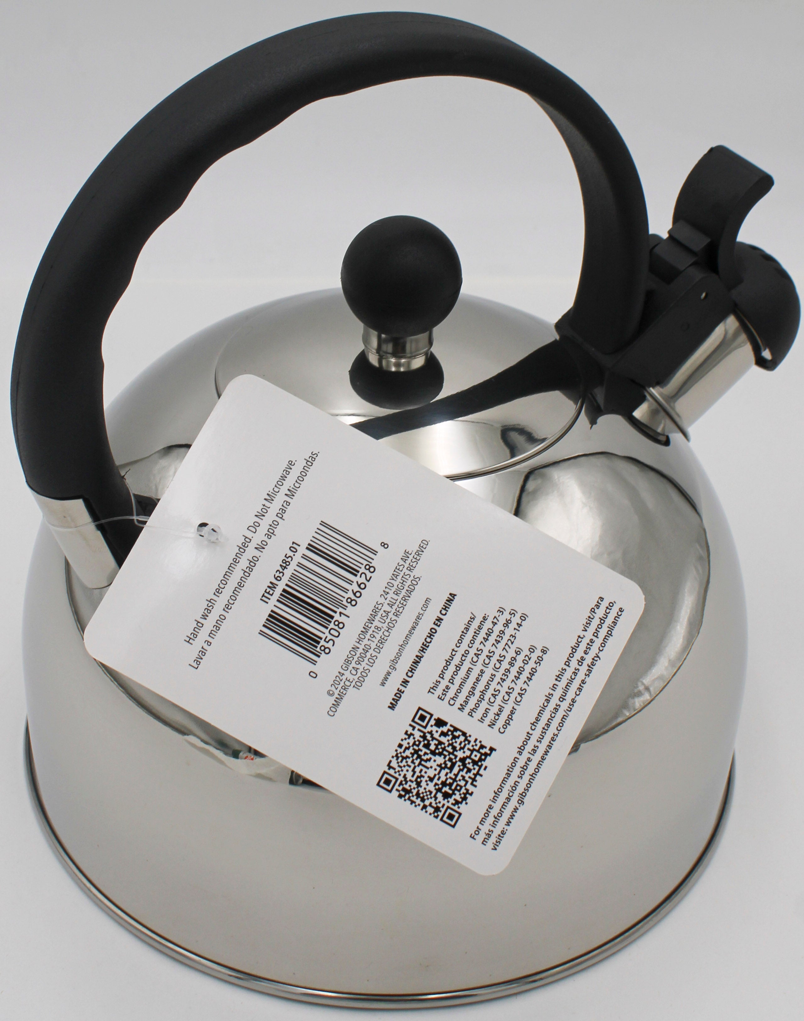 GIBSON HOME 2.25qt STAINLESS STEEL TEA KETTLE NI