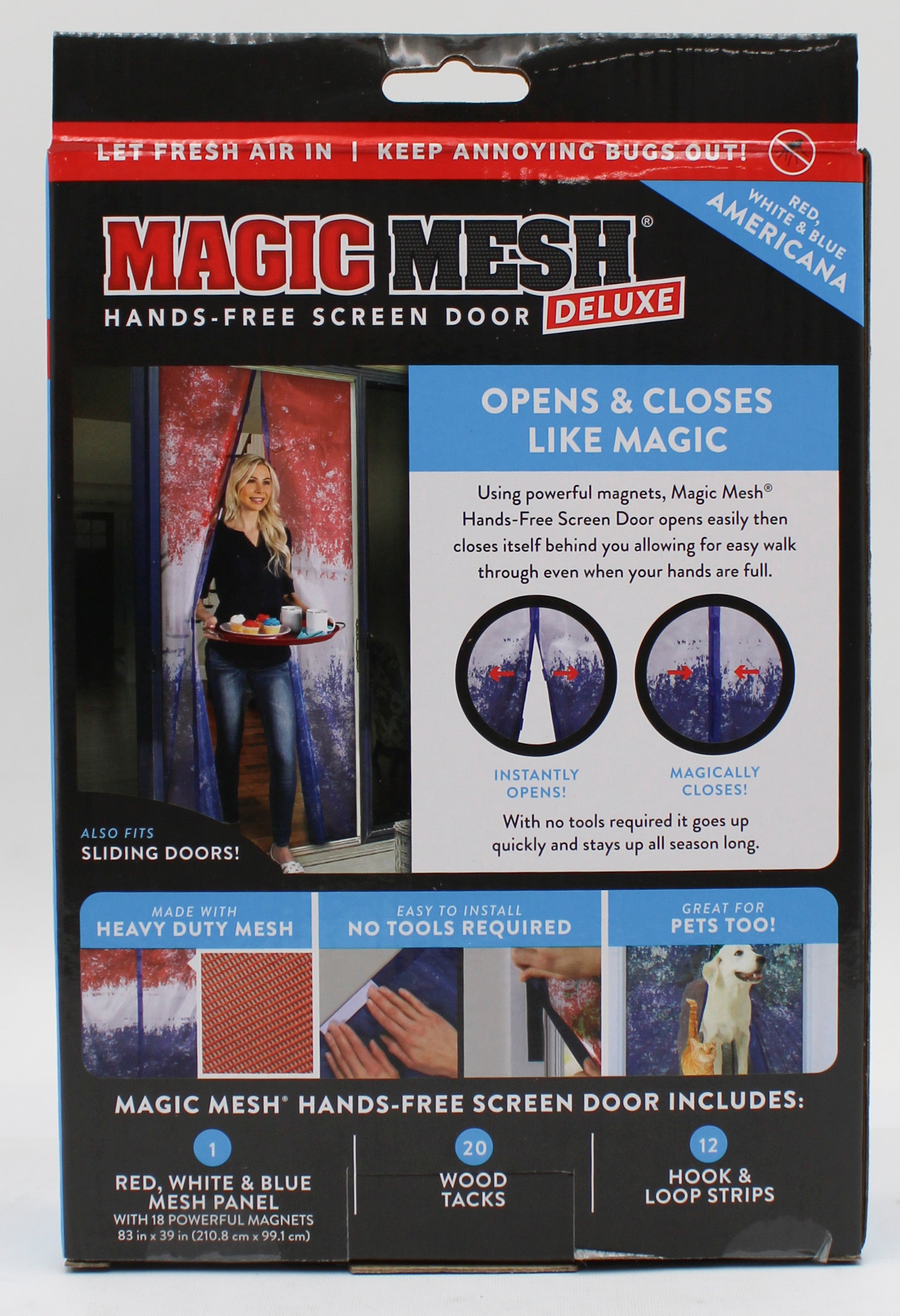 MAGIC MESH SCREEN DOOR DELUXE HANDS FREE SCREEN NI