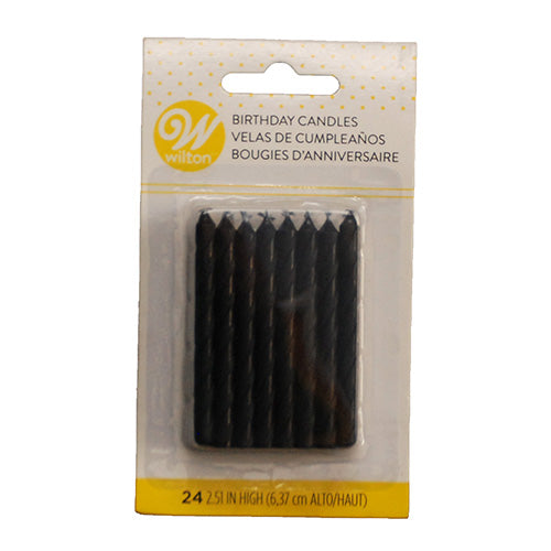 WILTON CELEBRATION CANDLES BLACK 24CT