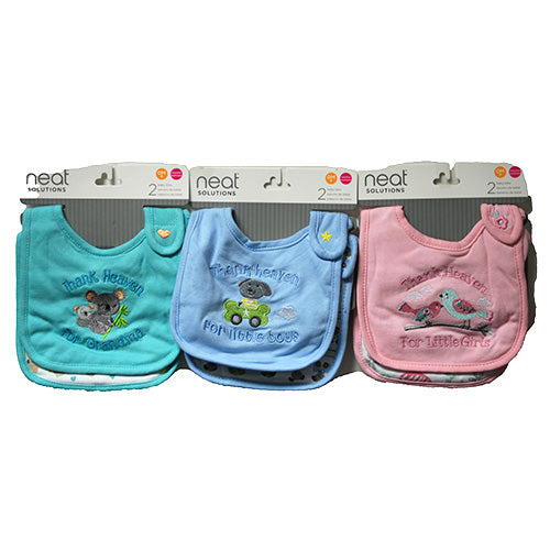 NEAT SOLUTIONS BABY BIBS 2CT(0 MOS +)THANK HEAVEN/ASST NI