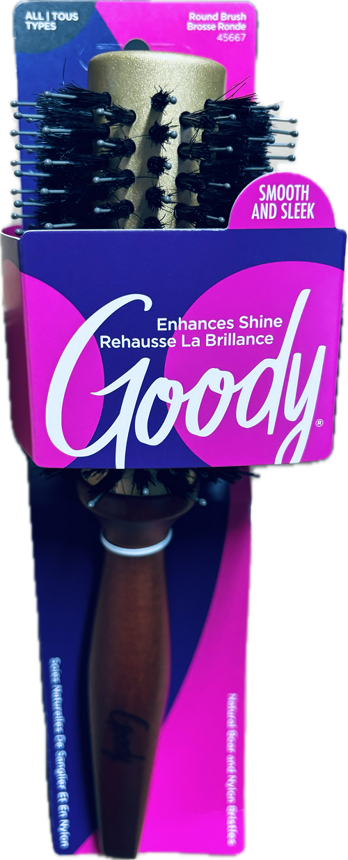 GOODY CERAMIC ROUND BRUSH NATURAL BOAR AND NYLON BRISTLES GOLD NI