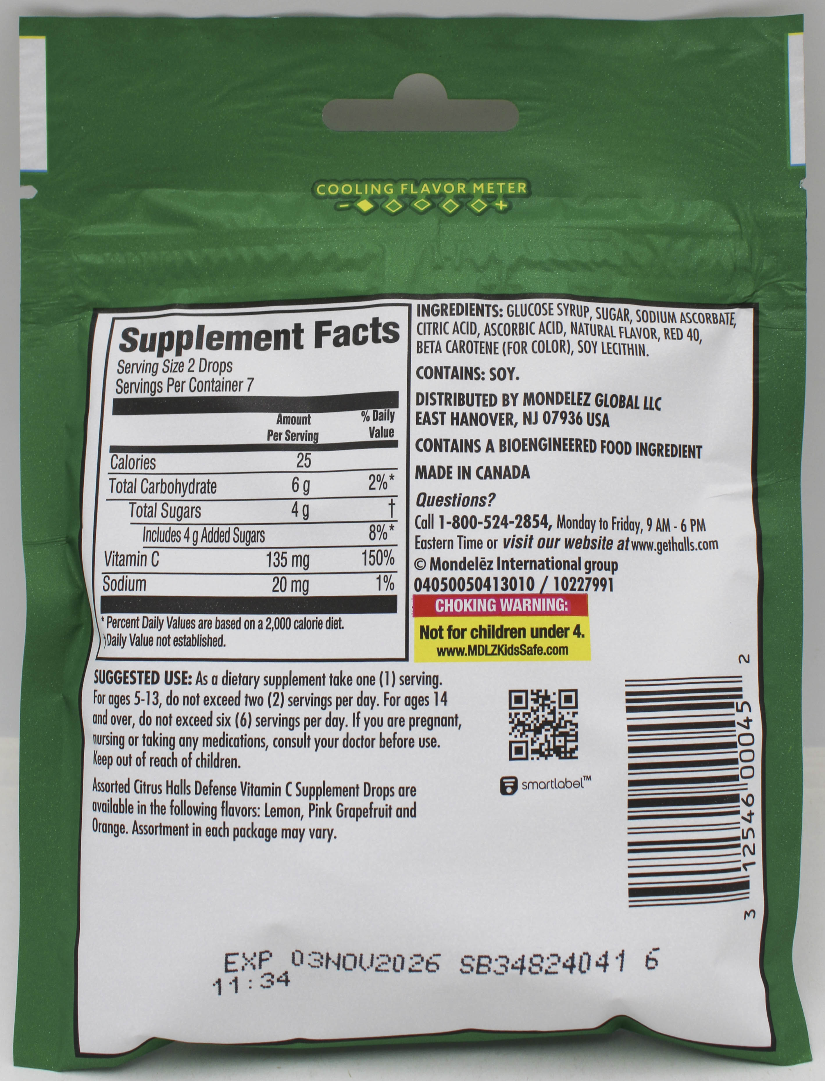 HALLS DEFENSE 14 PC ASSORTED CITRUS BAG BB 11/3/26