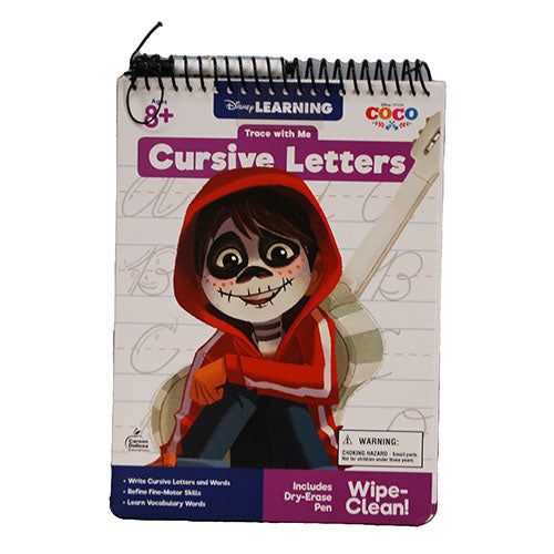 DISNEY LEARNING COCO CURSIVE LETTERS DRY ERASE BOOK W/MARKER AGES 8+/32 PAGES