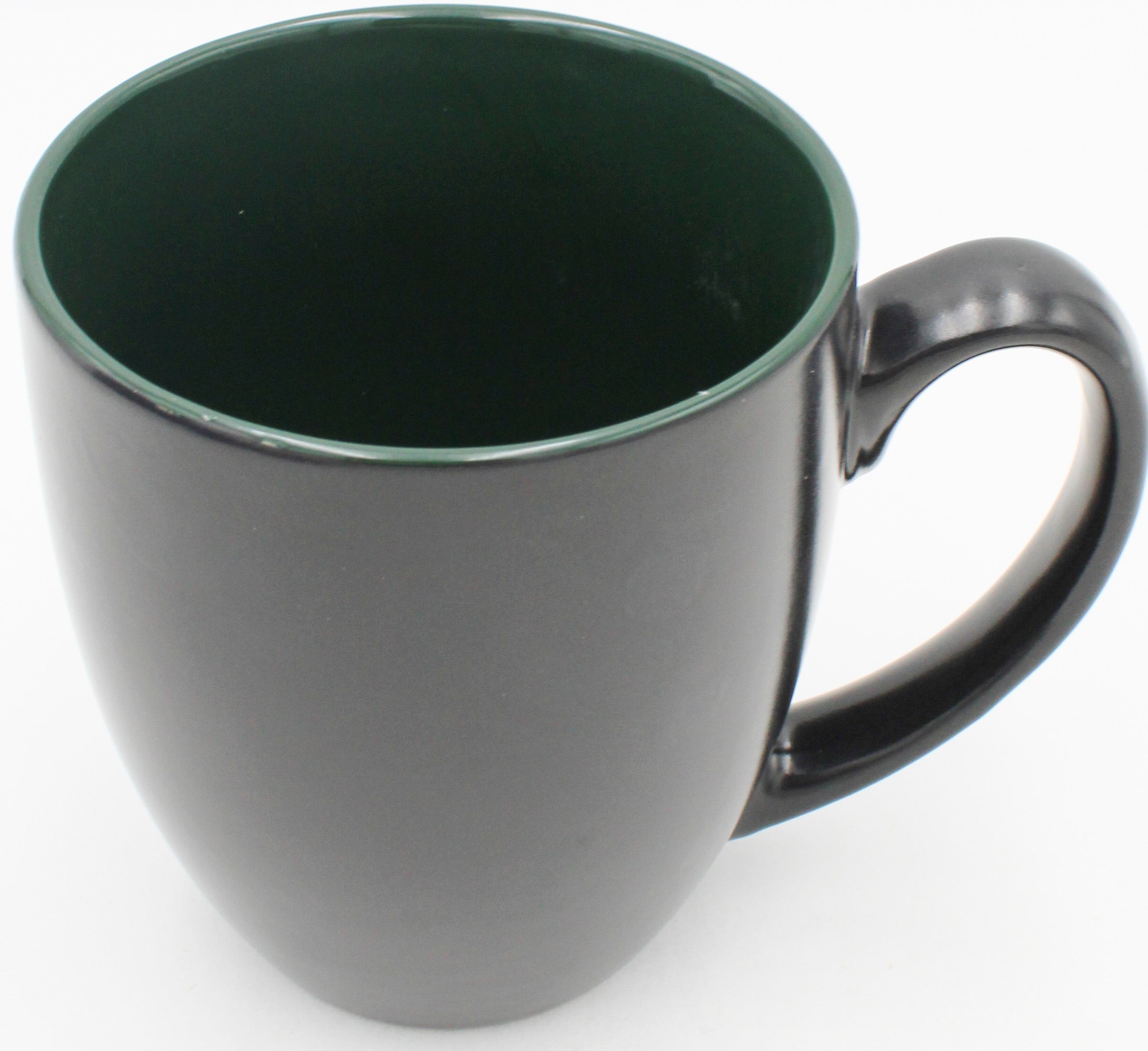 15OZ CERAMIC MUG, MATTE, BLACK - INNER COLOR GREEN