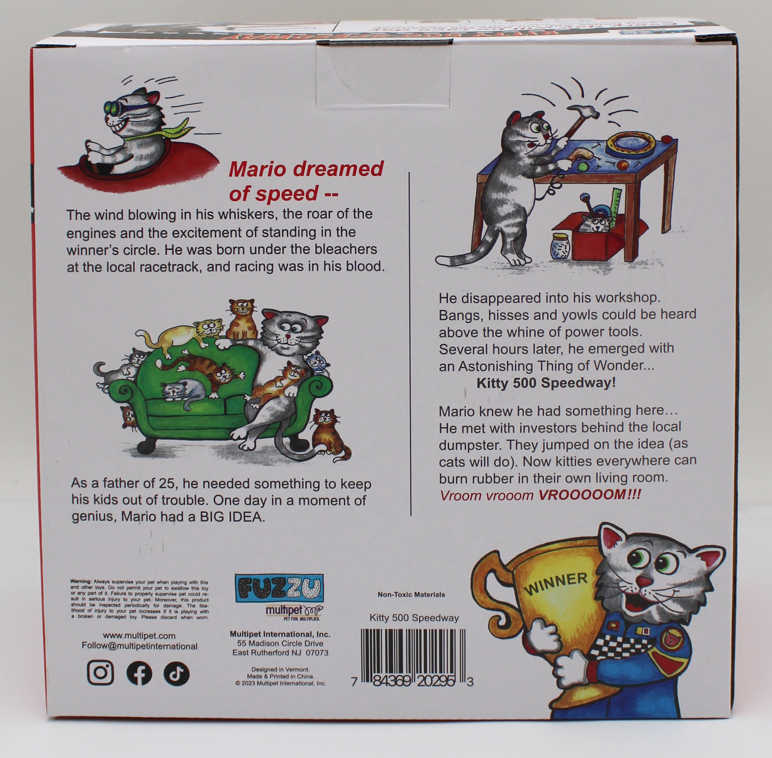 MULTIPET FUZZU KITTY 500 SPEEDWAY RACETRACK PLAY TOY FOR CATS
