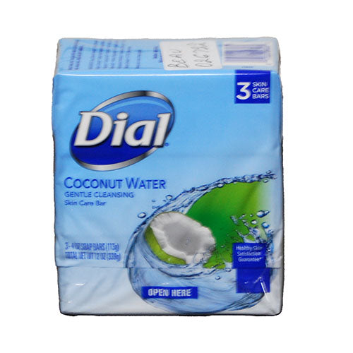 DIAL BAR SOAP 3-4OZ BARS-COCONUT WATER