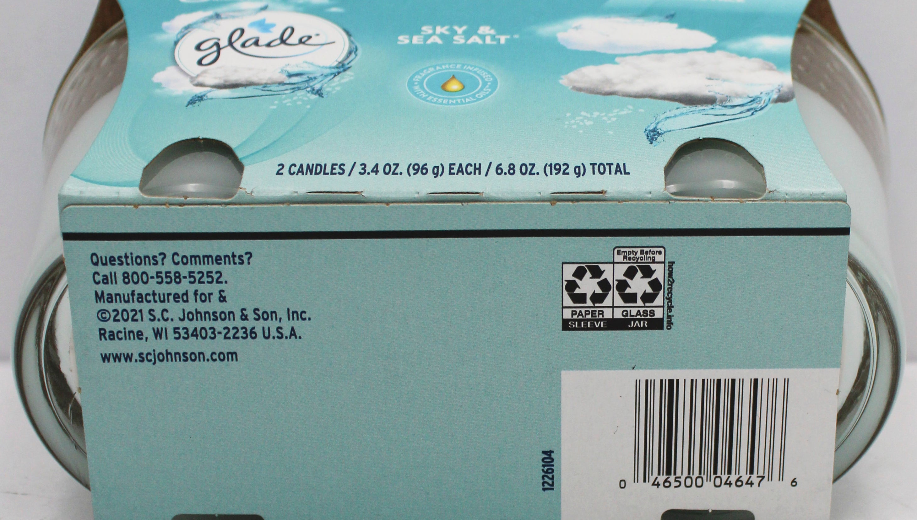 GLADE CANDLE SKY & SEA SALT 2ct 3.4oz US