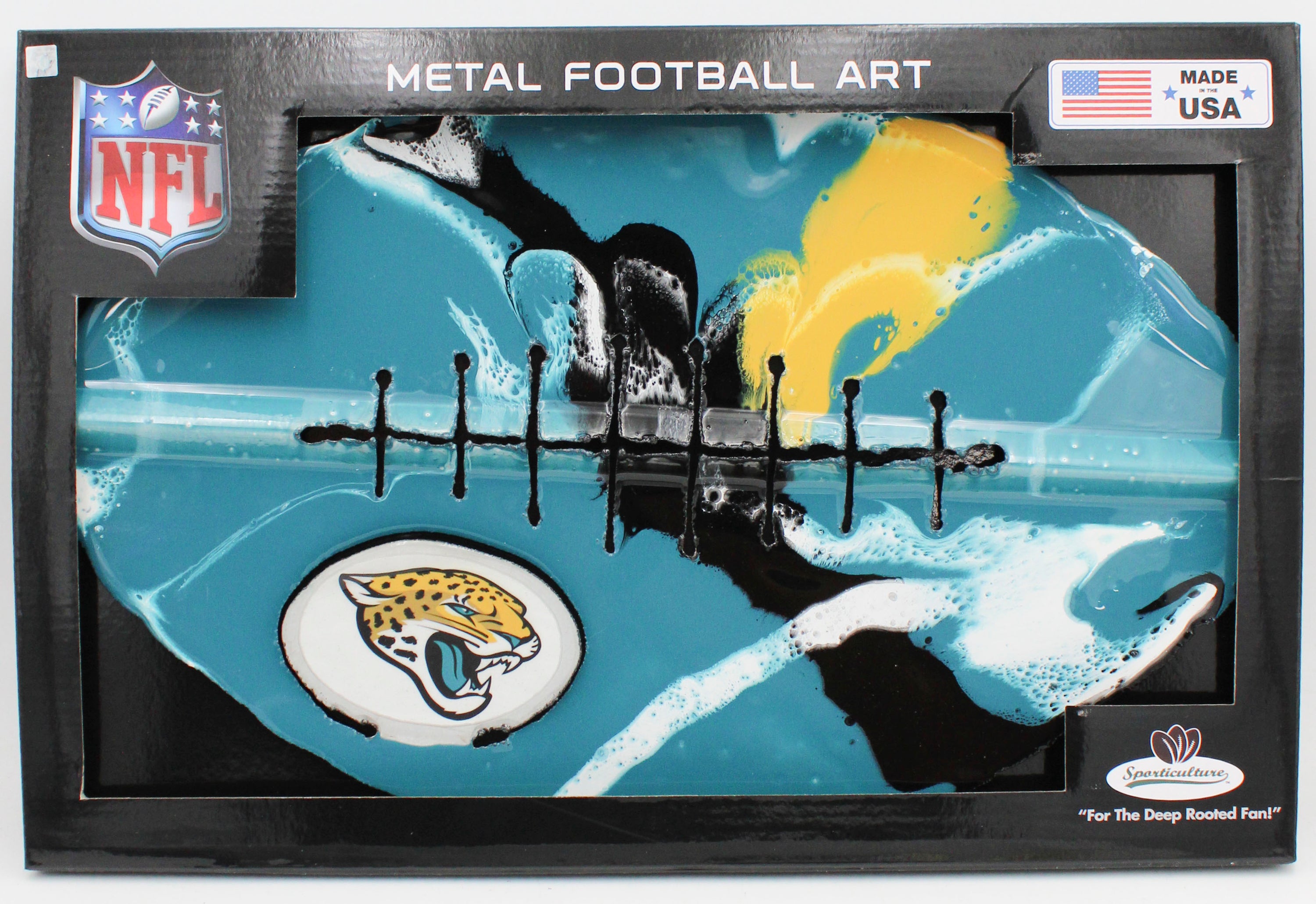 JACKSONVILLE JAGUARS METAL FOOTBALL ART