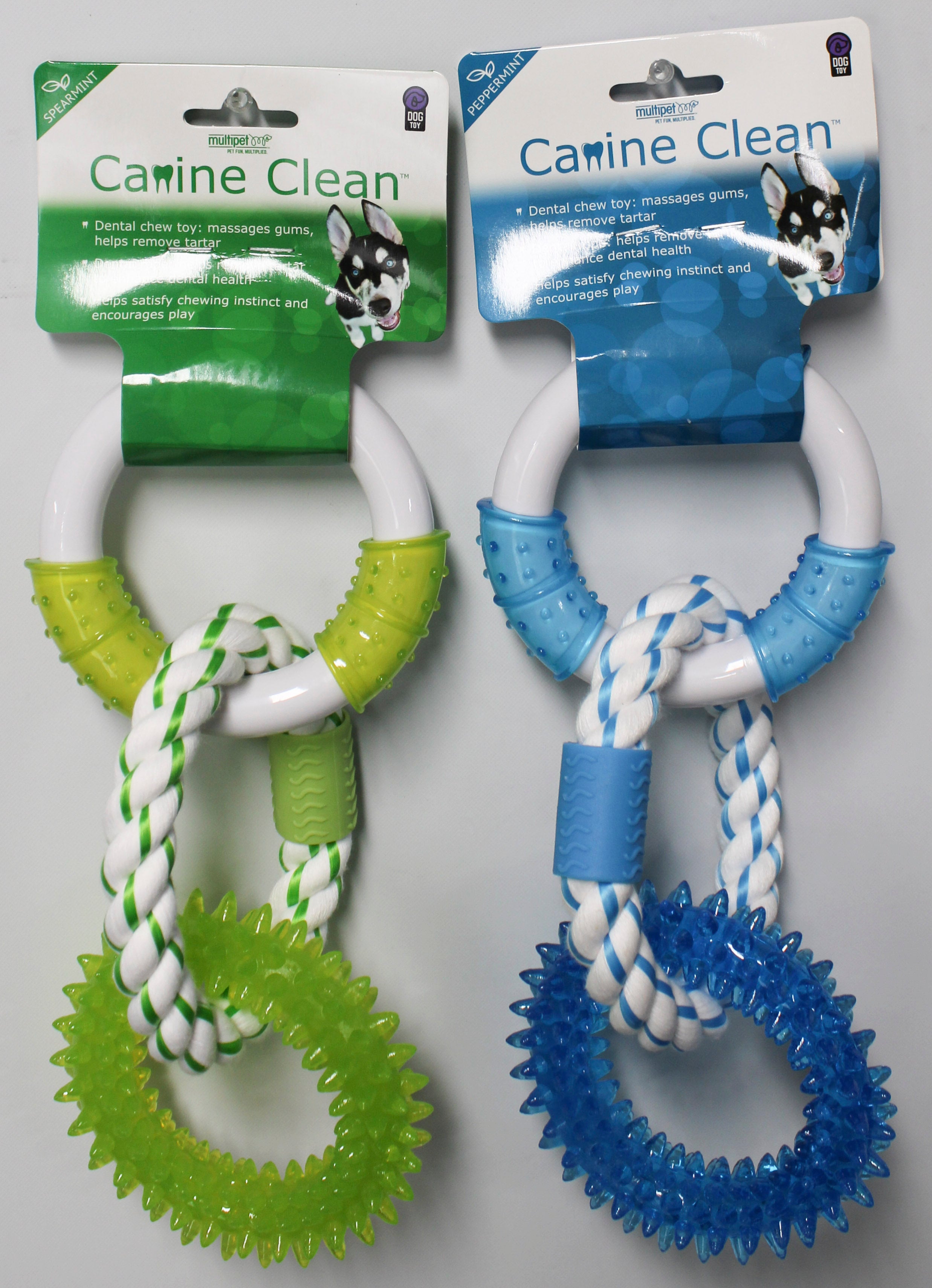 MULTIPET CANINE CLEAN 3 RING DENTAL DOG CHEW TOY