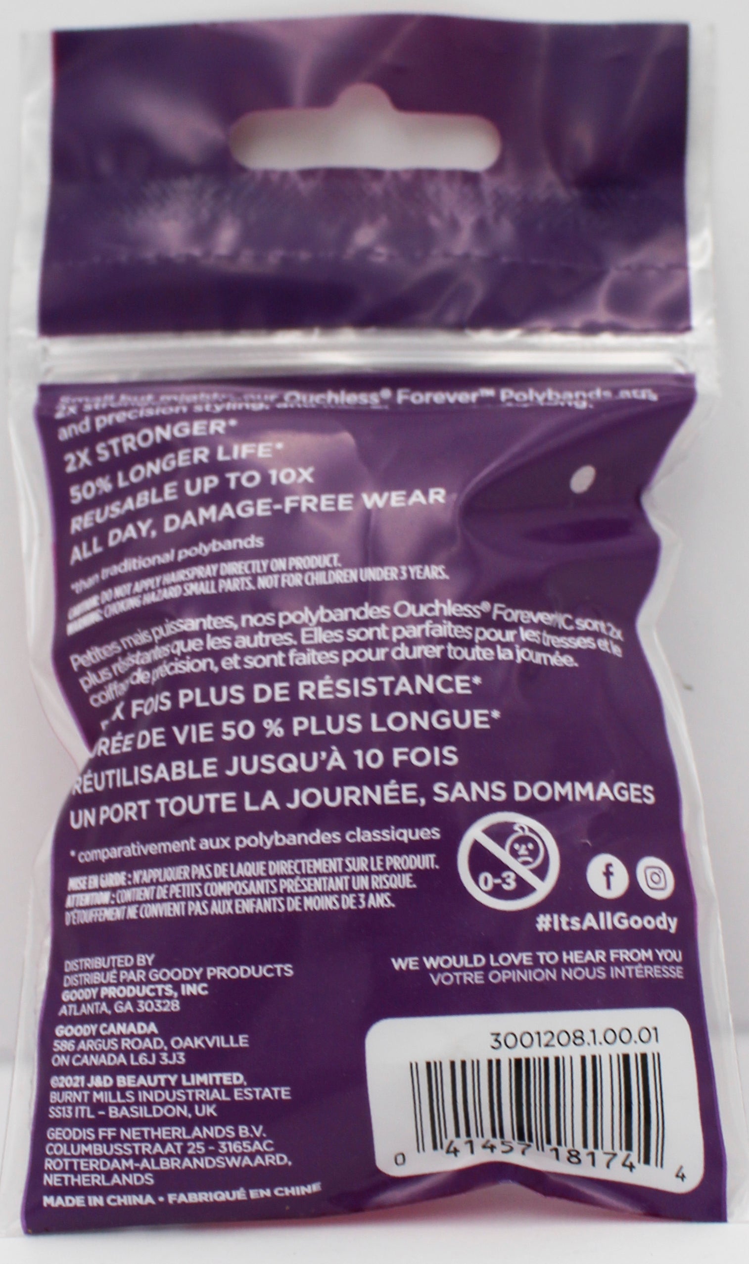 GOODY 150ct POLYBANDS CLEAR-NI