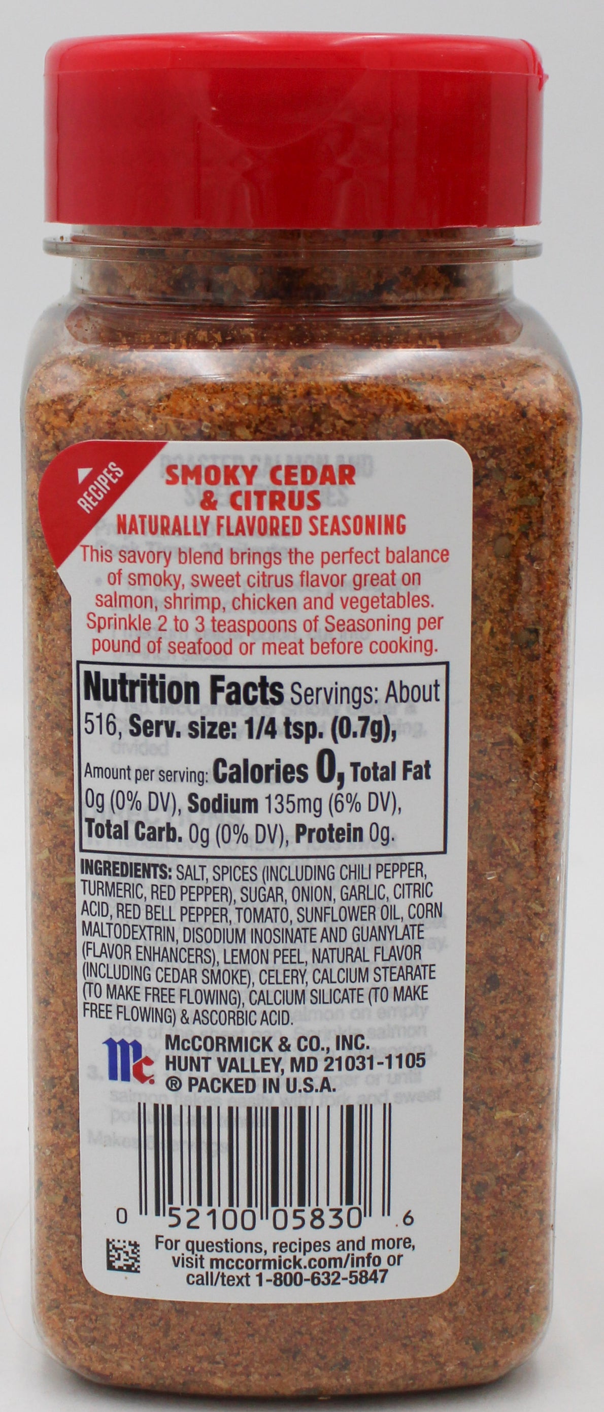 MCCORMICK SMOKY CEDAR & CITRUS SEASONING  12.75 Oz. BB 1/13/27