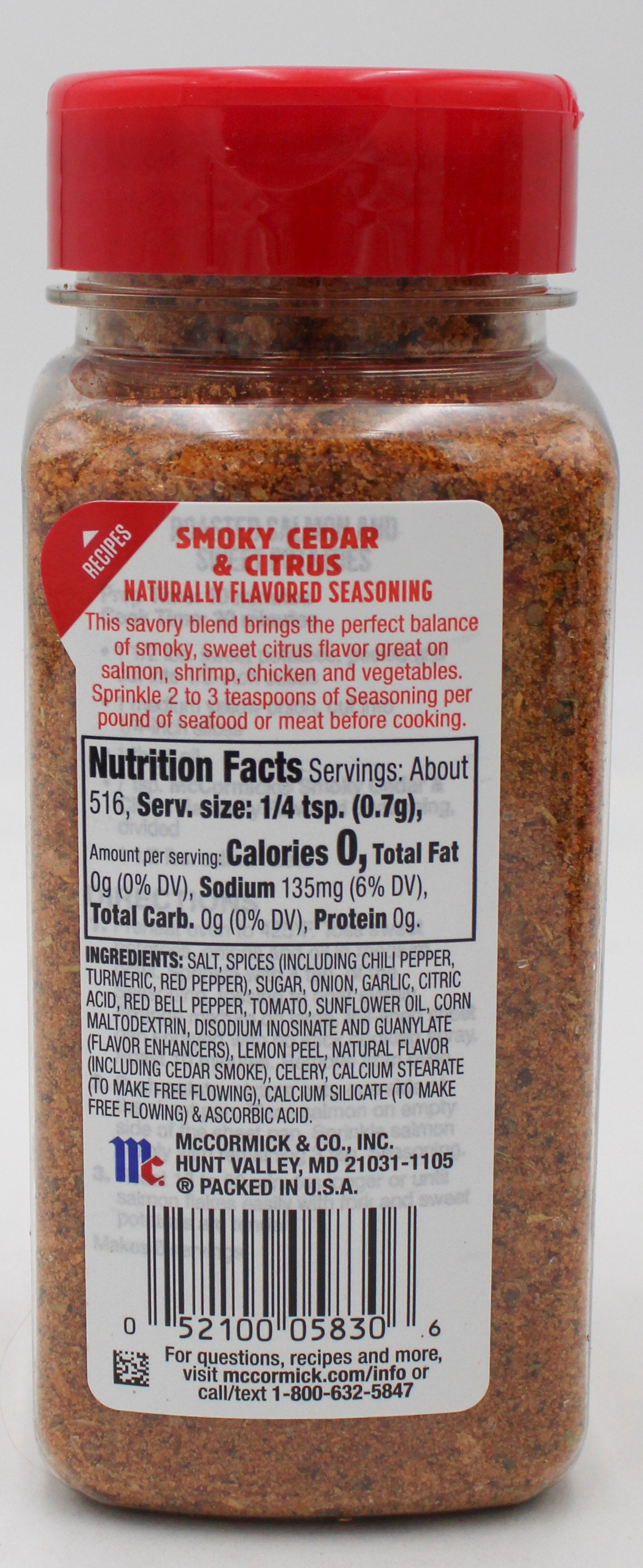 MCCORMICK SMOKY CEDAR & CITRUS SEASONING  12.75 Oz. BB 1/13/27