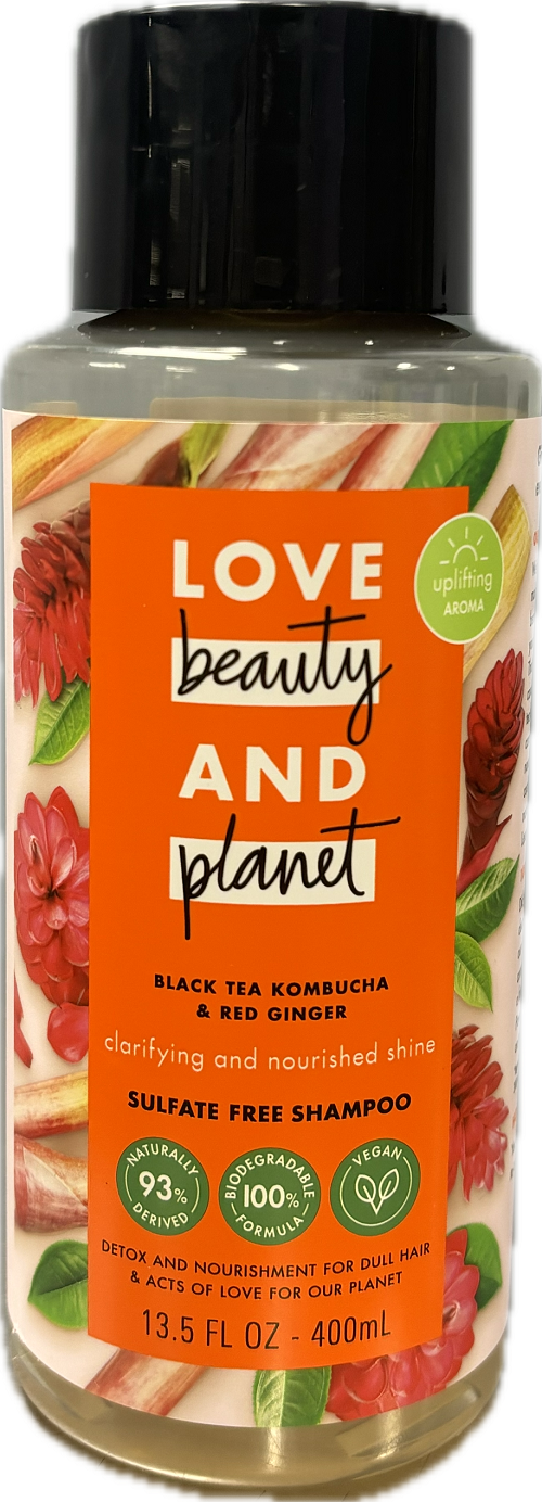 LOVE BEAUTY AND PLANET SHAMPOO 13.5oz BLACK TEA KOMBUCHA & RED GINGER