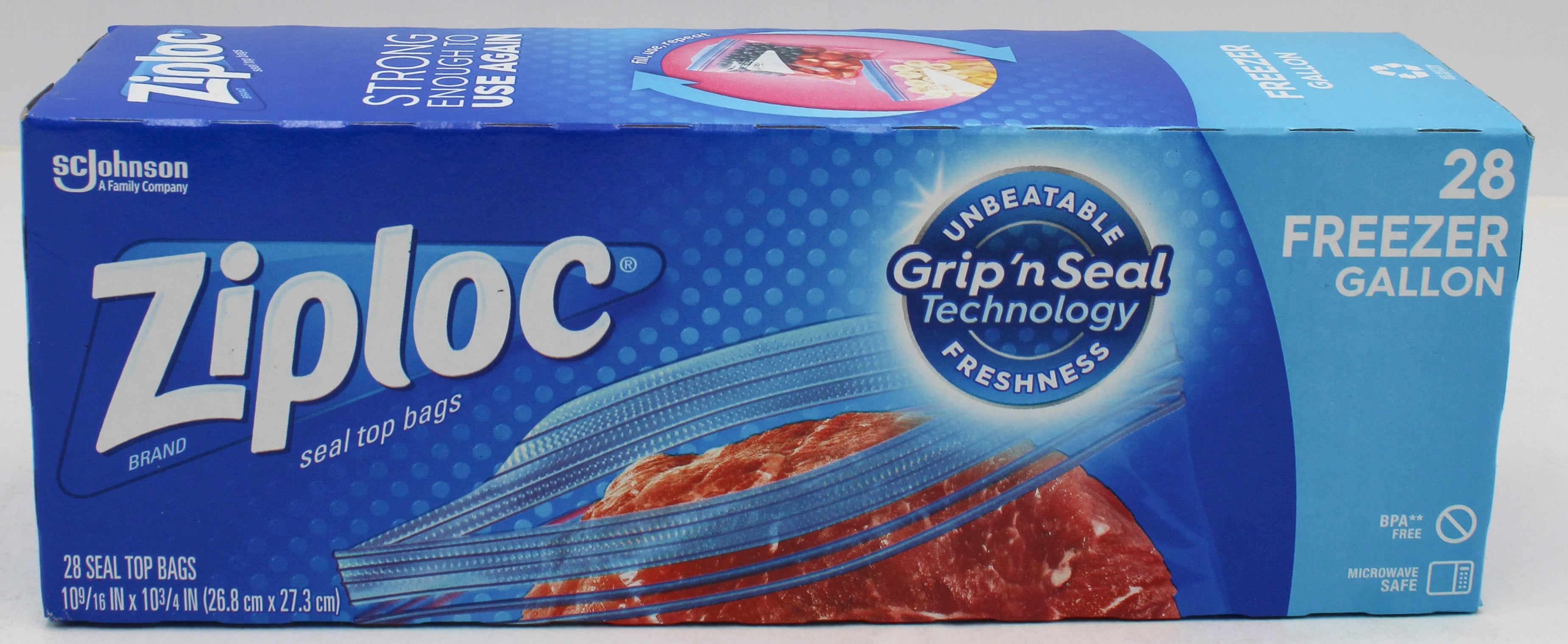 ZIPLOC GRIP N SEAL FREEZER GALLON 28ct US