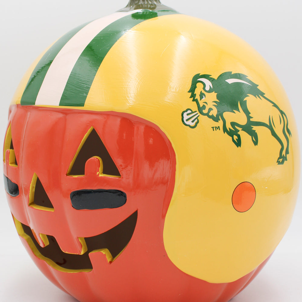 NORTH DAKOTA STATE BISON CERAMIC PUMPKIN HELMET 10"