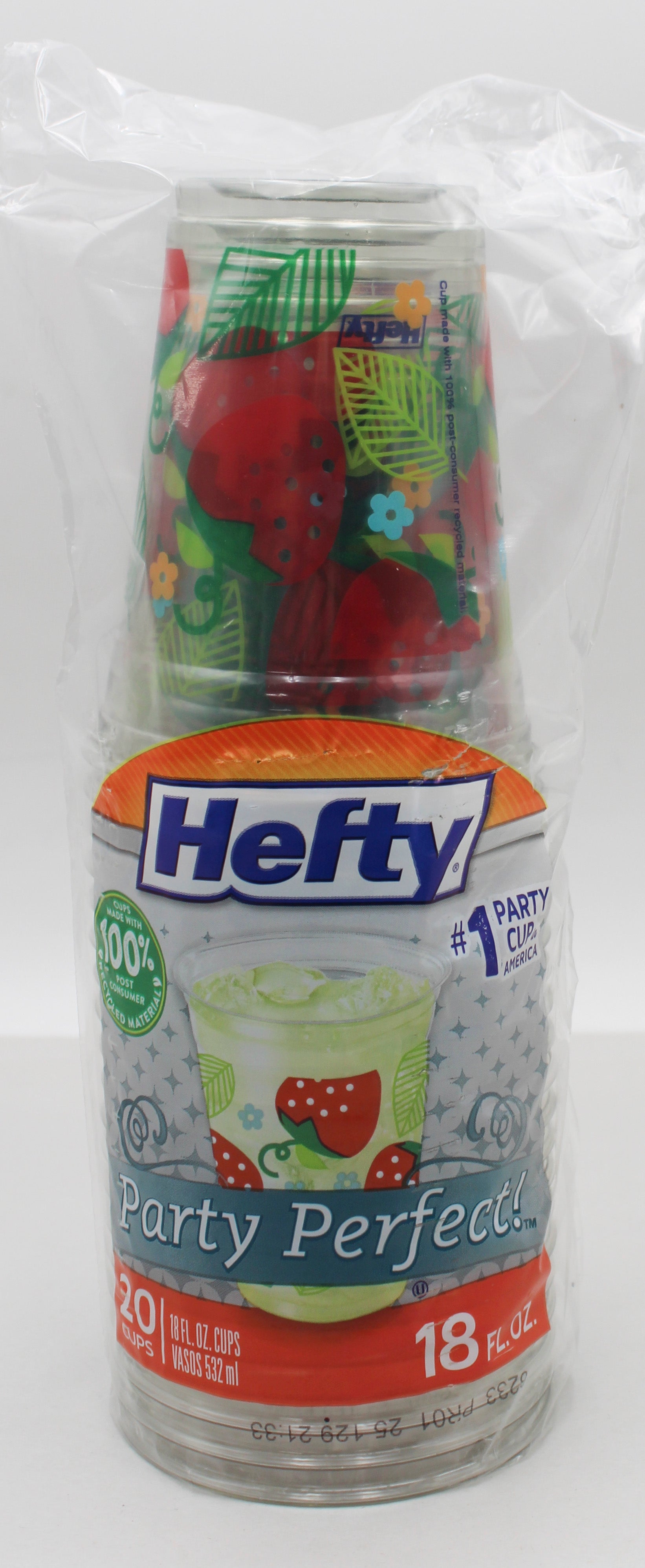 HEFTY 18oz Strawberry Print Cups 20ct Wholesale Pack