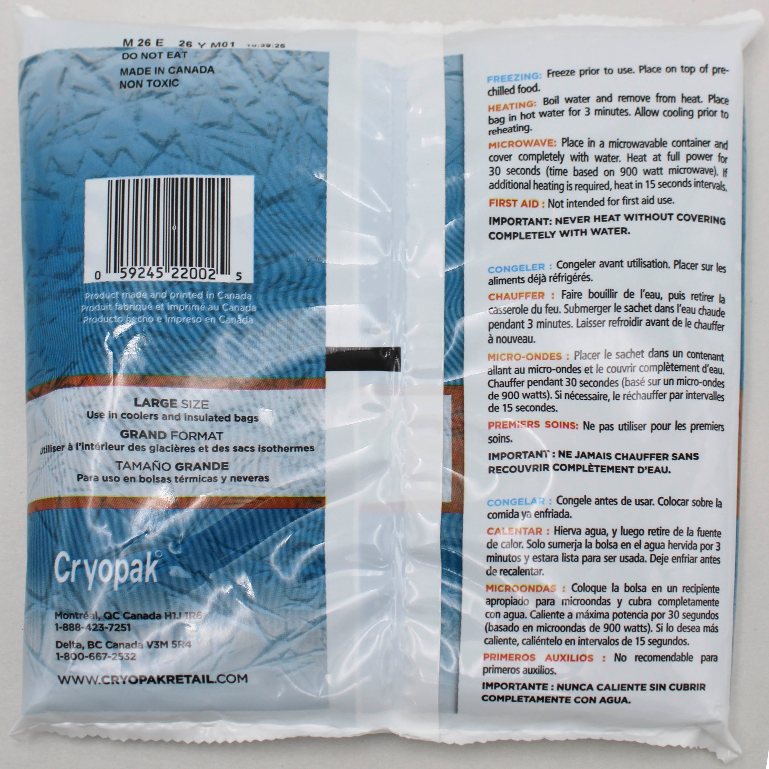 CRYOPAK REUSABLE ICE/HOT PACK 1CT(PP$3.00)