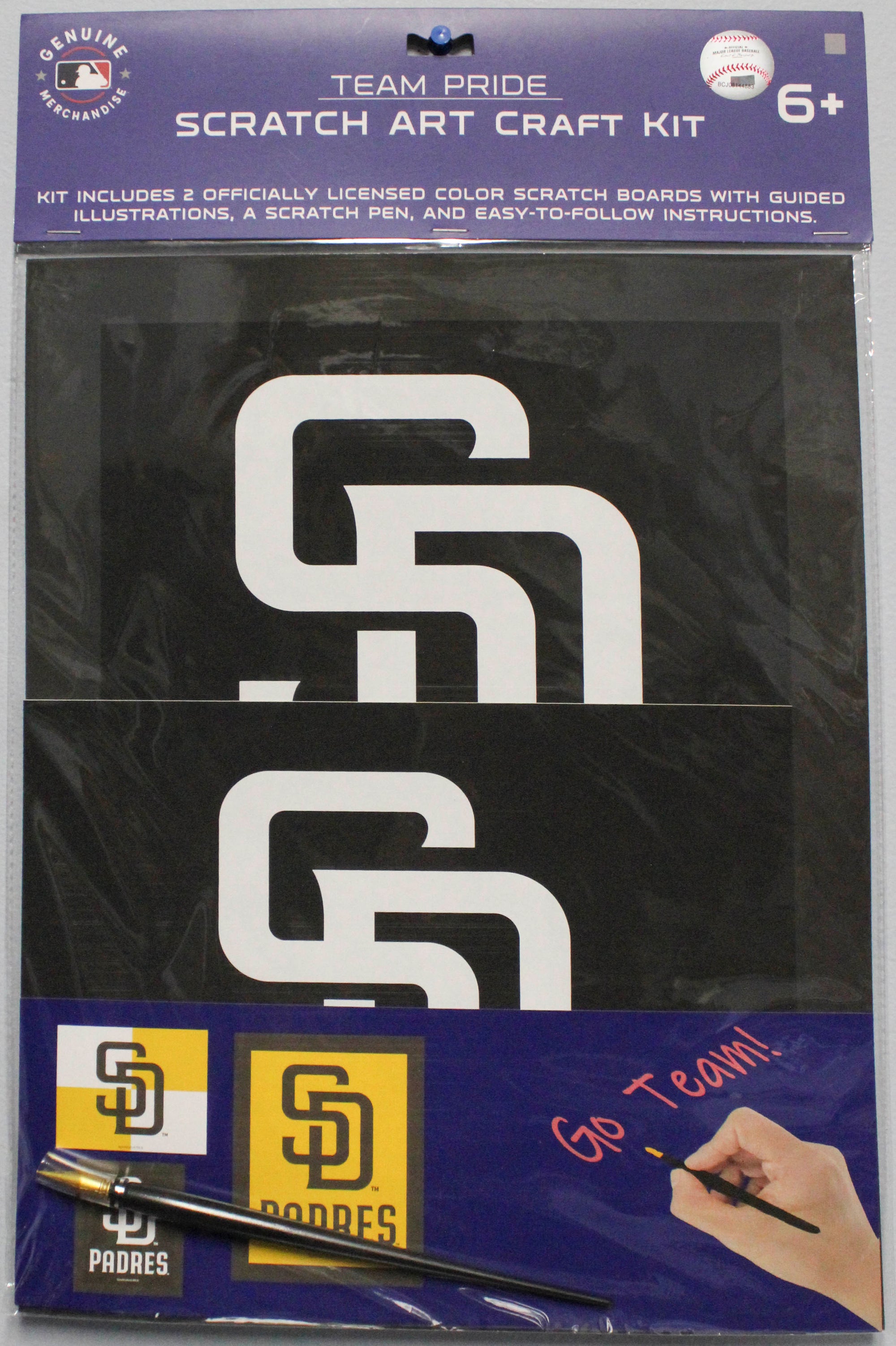 OFFICIALLY LICENSED SAN DIEGO PADRES SCRATCH ART CRAFT KIT