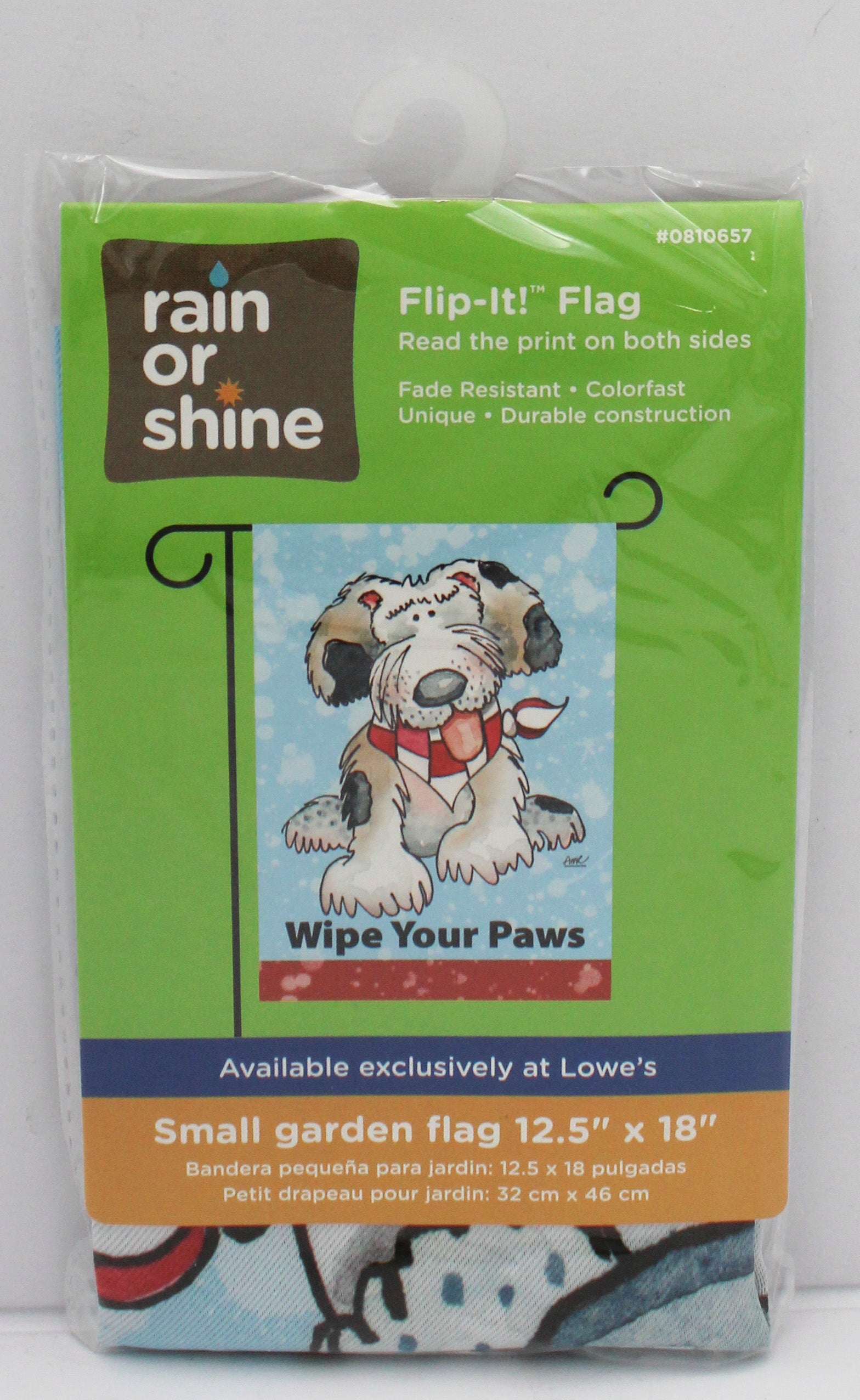 GARDEN FLAG - WIPE YOUR PAWS 12.5in x 18in