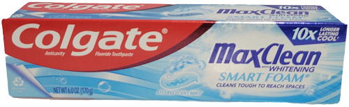 COLGATE MAX FRESH TOOTHPASTE 6oz SMART FOAM EXP 08/31/24 NI