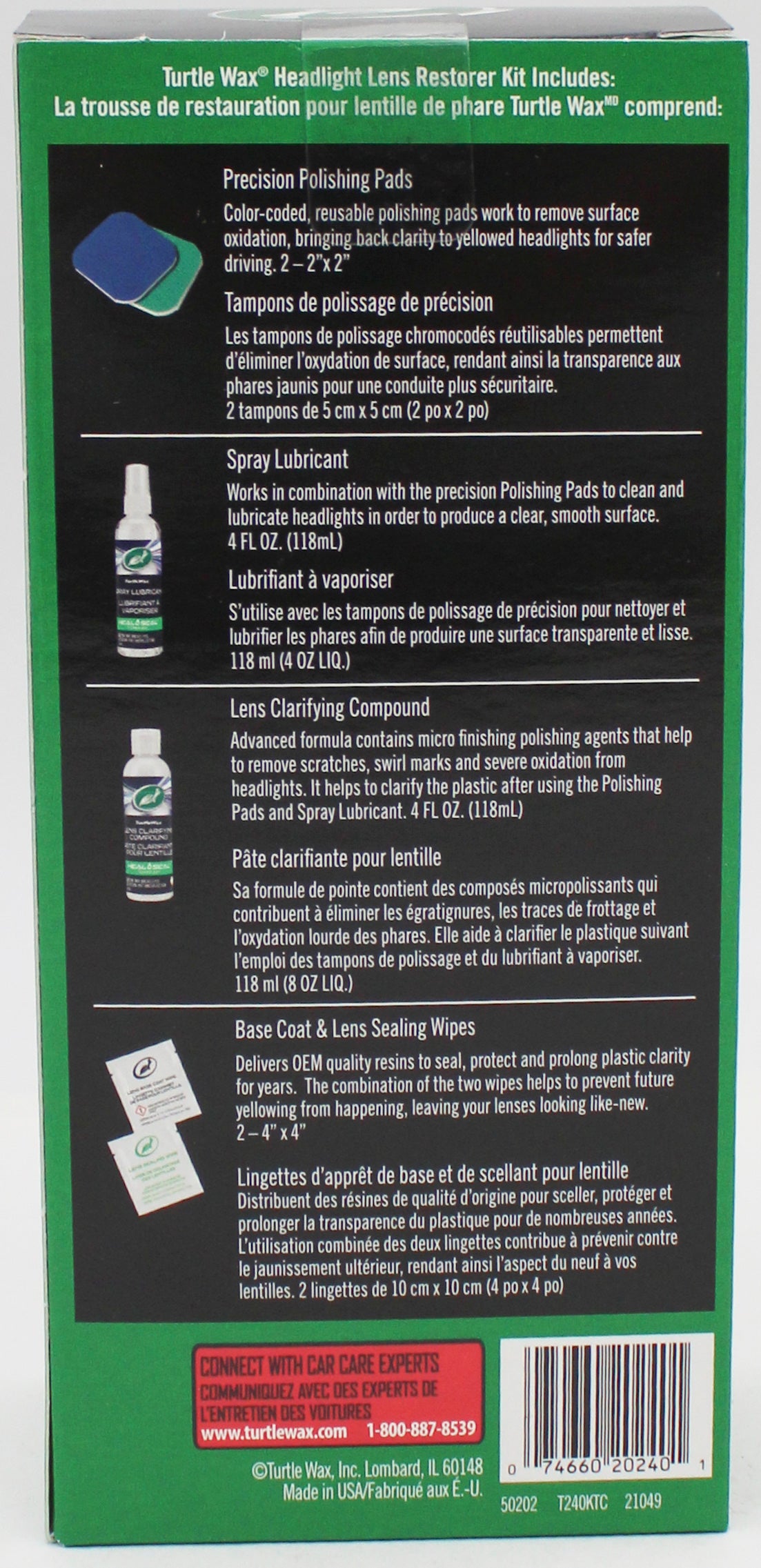 SP TURTLE WAX HEADLIGHT LENS RESTORER KIT