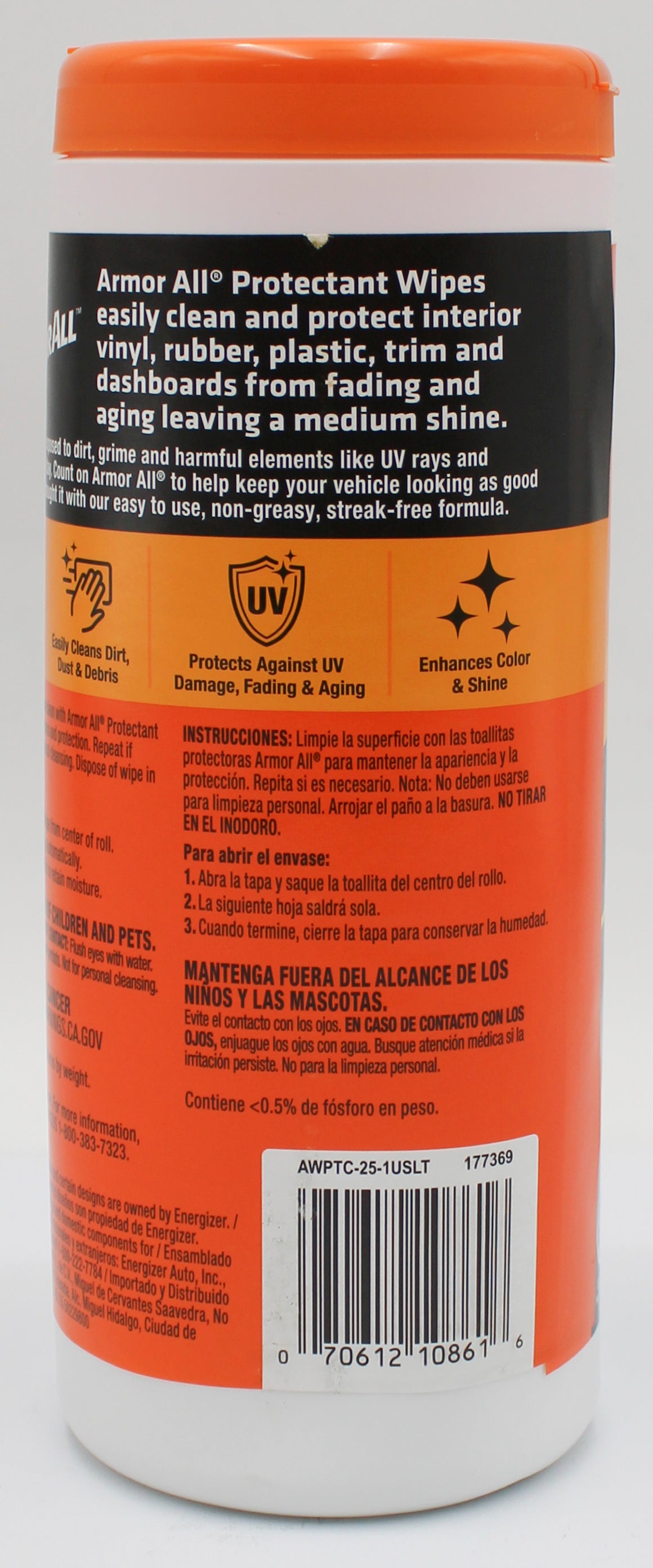 ARMOR ALL PROTECTANT WIPES 25ct