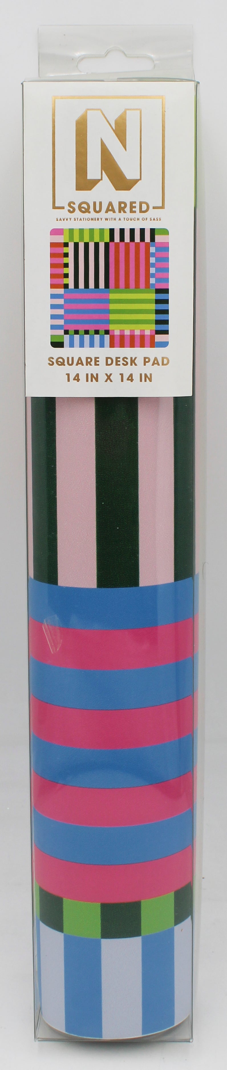 CR GIBSON N SQUARED LEATHERETTE DESK PAD - BOLD STRIPE