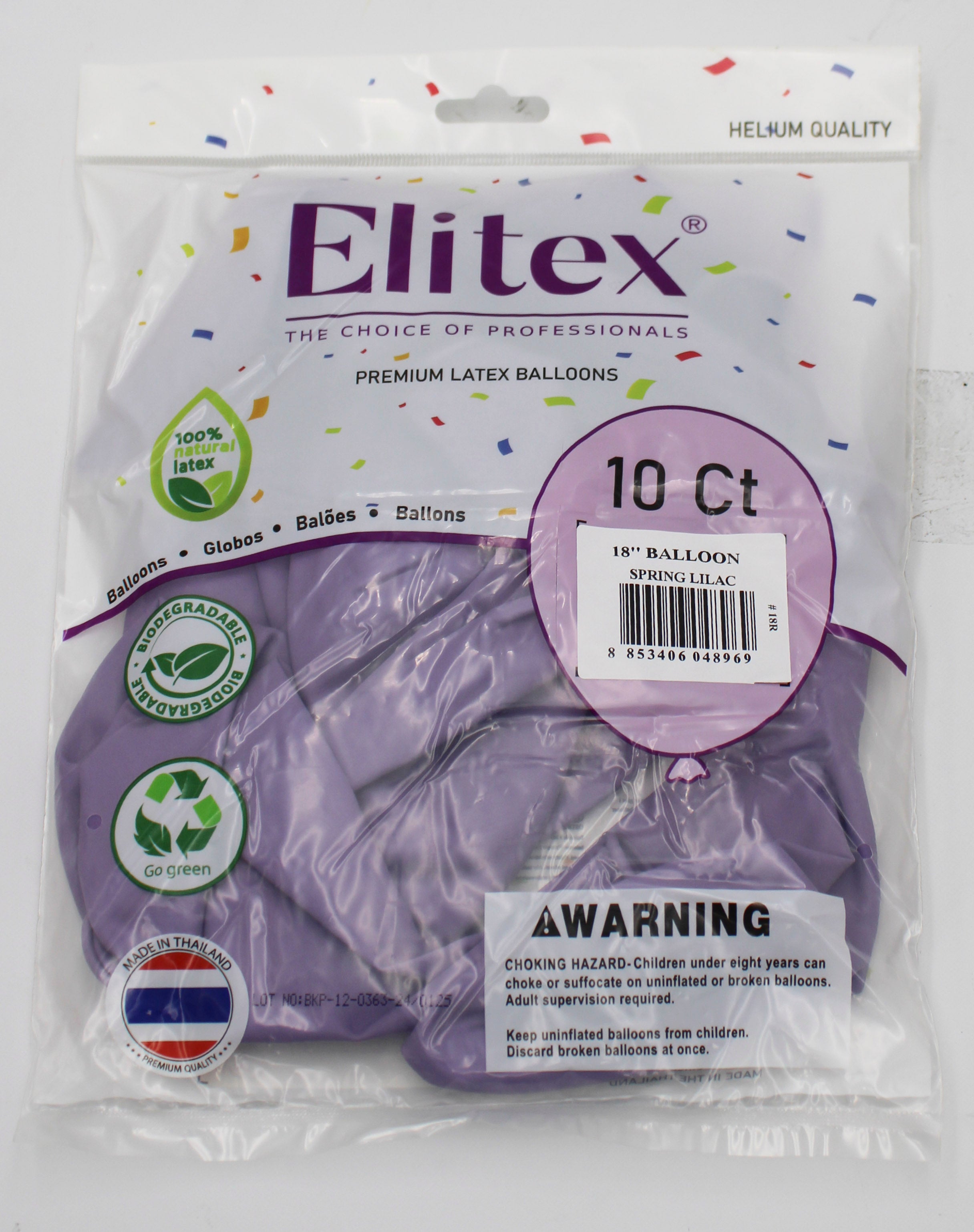ELITEX 18" PASTEL SPRING LILAC ROUND BALLOON, 10 PACK