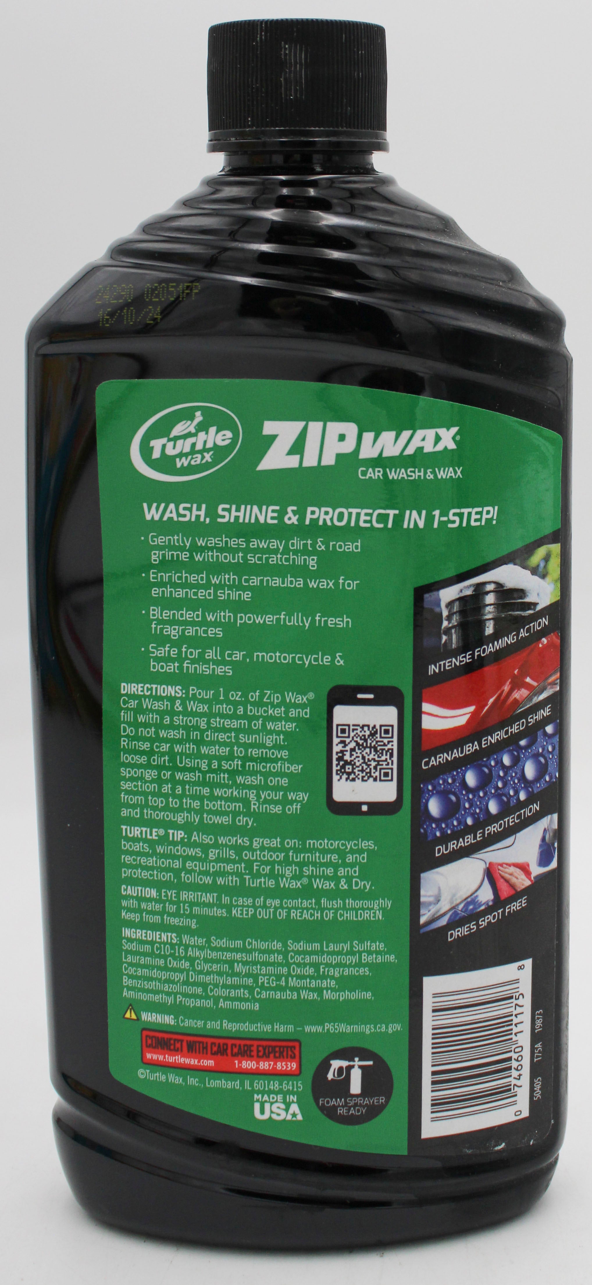 SP TURTLE WAX CAR WASH &WAX 16oz ZIP WAX