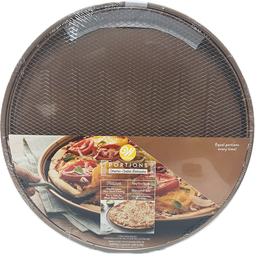 CERAMIC COATED BAKEWARE 2PC PIZZA PAN SET ROSEGOLD 16"
