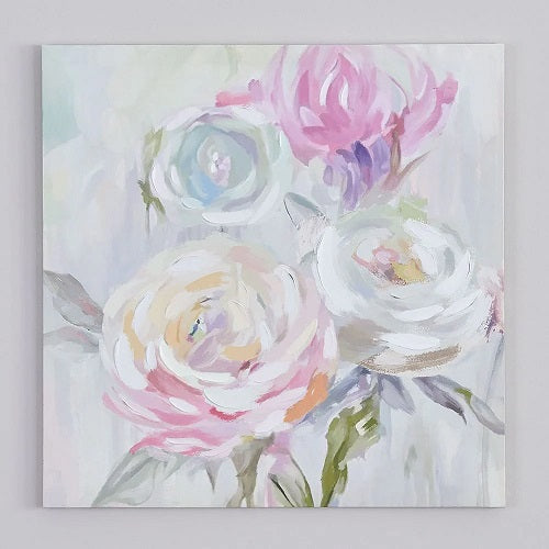 PAINTERLY FLORAL CANVAS PRINT 26"L x 26"W