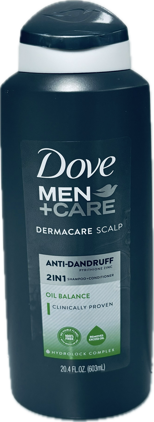 DOVE MEN +CARE ANTI-DANDRUFF 2in1 SHAMPOO+CONDITIONER 20.4oz OIL BALANCE EXP 04/2024