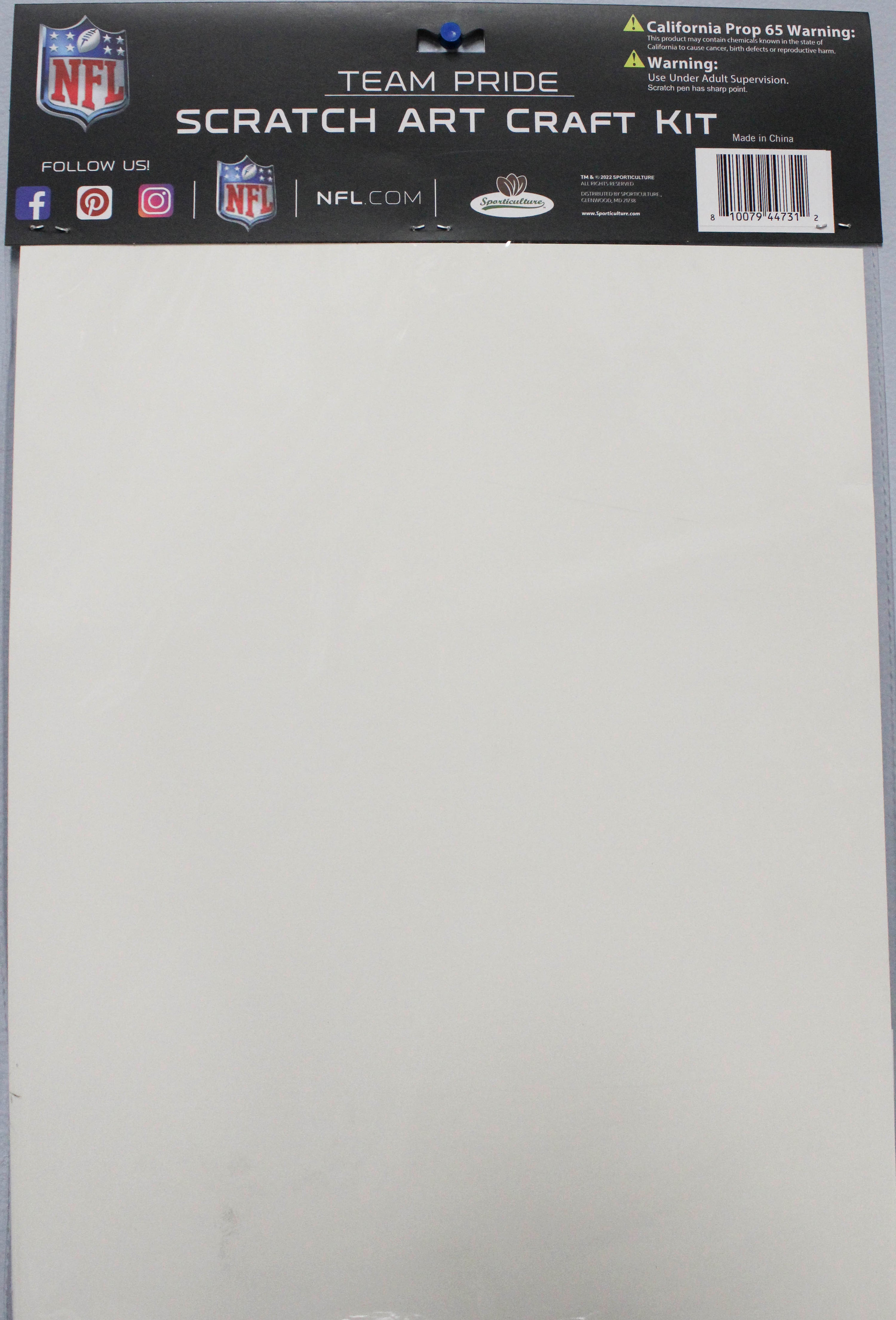 OFFICIALLY LICENSED TENESSEE TITANS SCRATCH ART CRAFT KIT