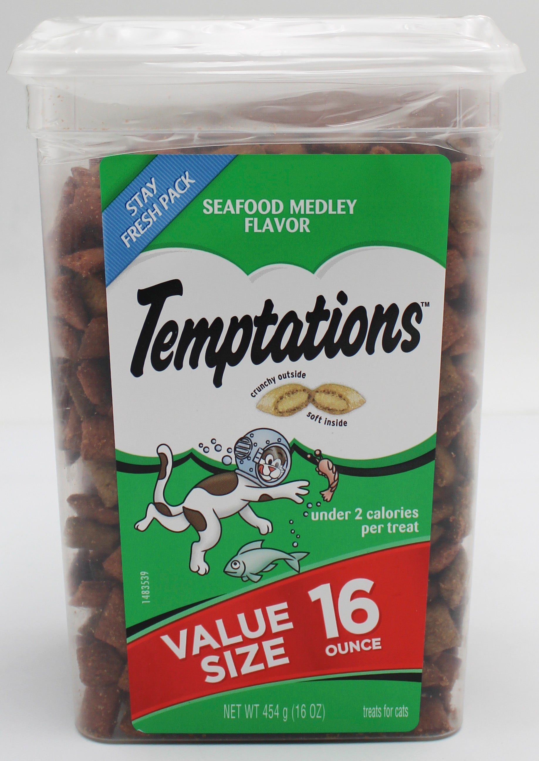 Temptations Classic Seafood Medley Cat Treats 16oz Tub