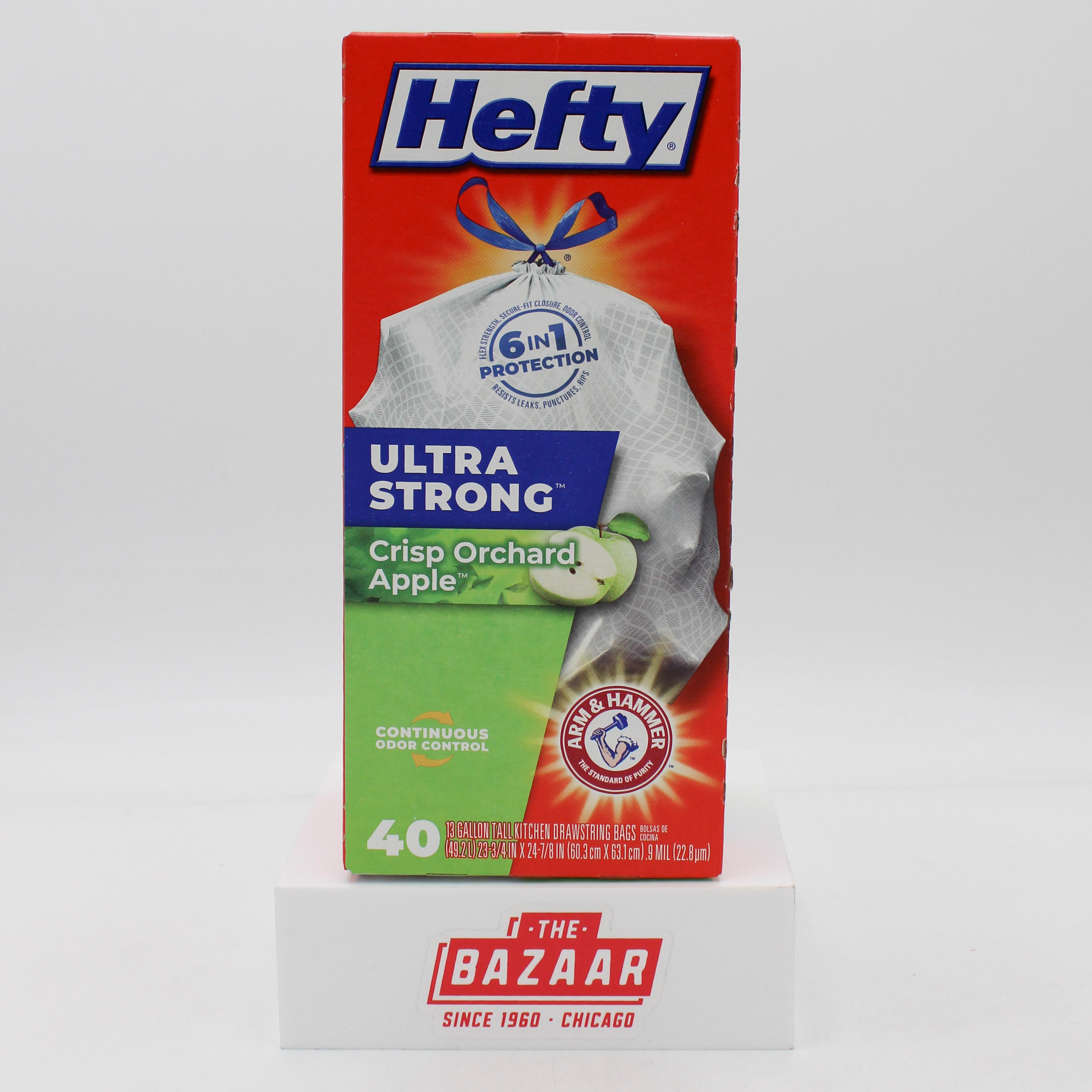 HEFTY ULTRA STRONG CRISP ORCHARD APPLE 13GAL TRASH BAGS 40CT