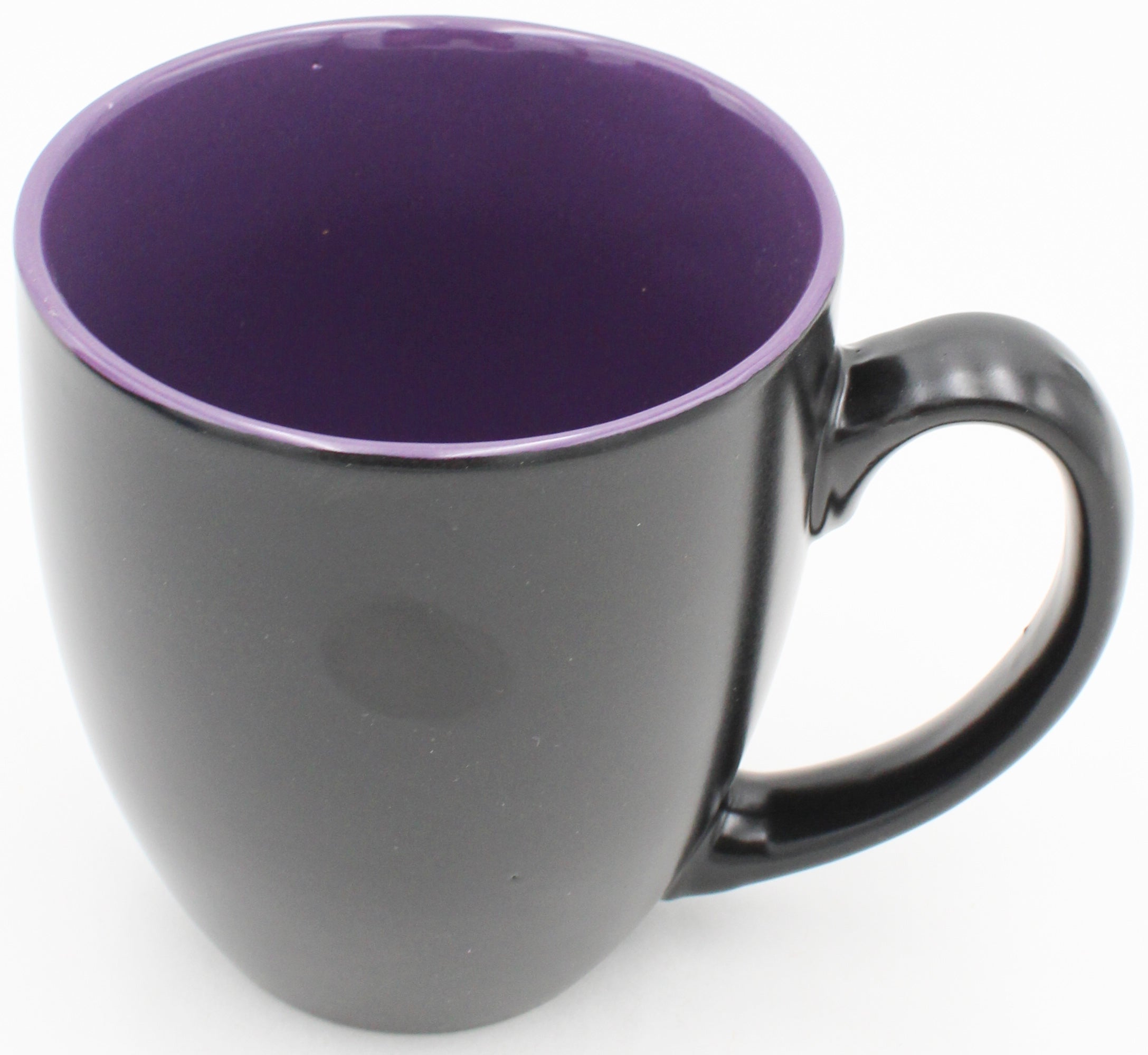 15OZ CERAMIC MUG, MATTE, BLACK - INNER COLOR PURPLE