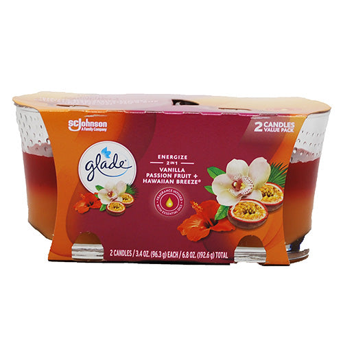 SP GLADE 2IN1 2PK 3.4 oz CANDLE VANILLA + HAWAIIAN BREEZE