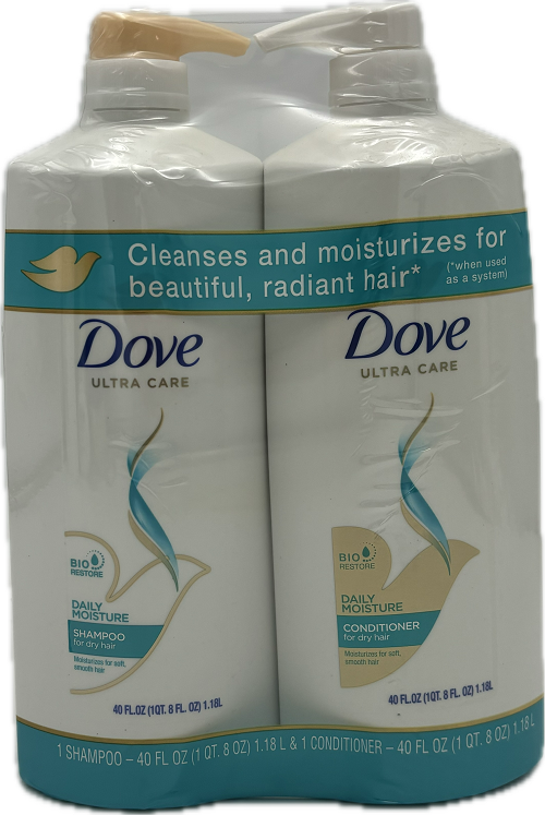 DOVE SHAMPOO/CODITIONER 40oz 2PACK DAILY MOISTURE 180CT PALLET DISPLAY