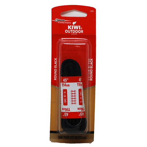 KIWI OUTDR SHOE LACE 1PR/45"- ROUND BLACK